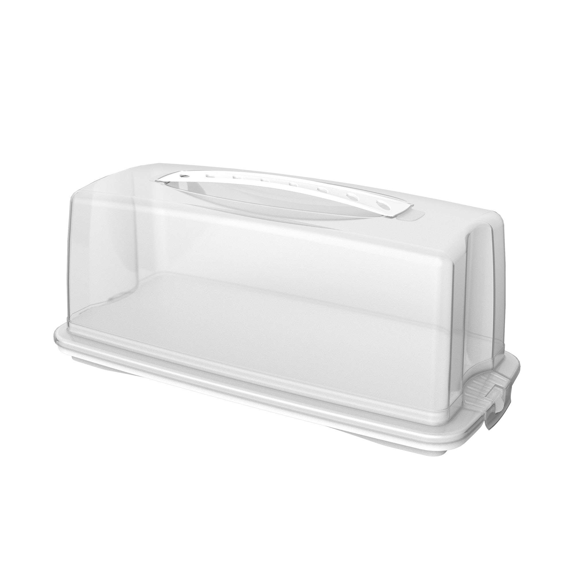 Butterdose mit transparentem Deckel und rechteckiger Bodenplatte