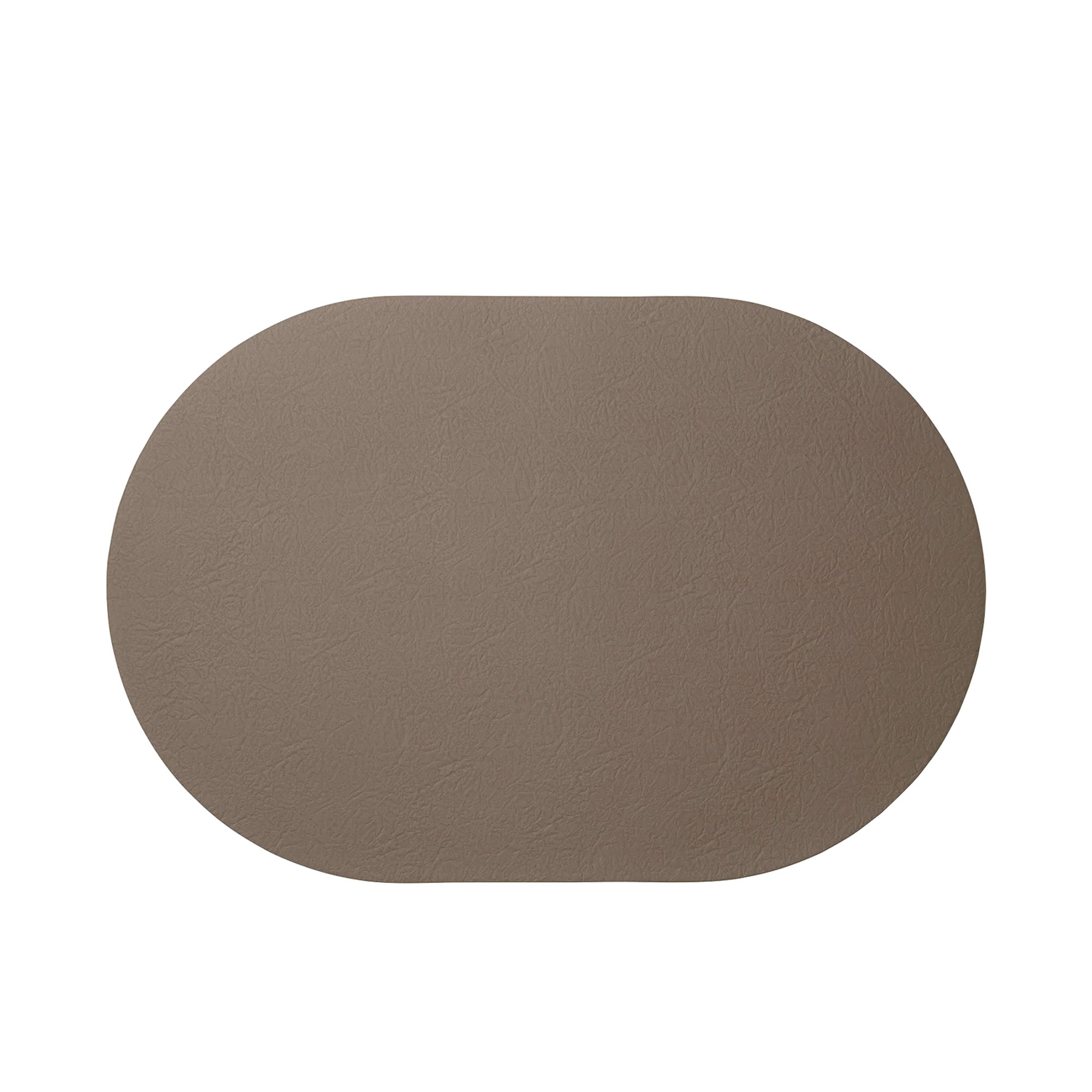 Tischset oval der Serie Relevo Placemats, Farbe Braun; oval ausgelegt, Oberflächenstruktur sichtbar.