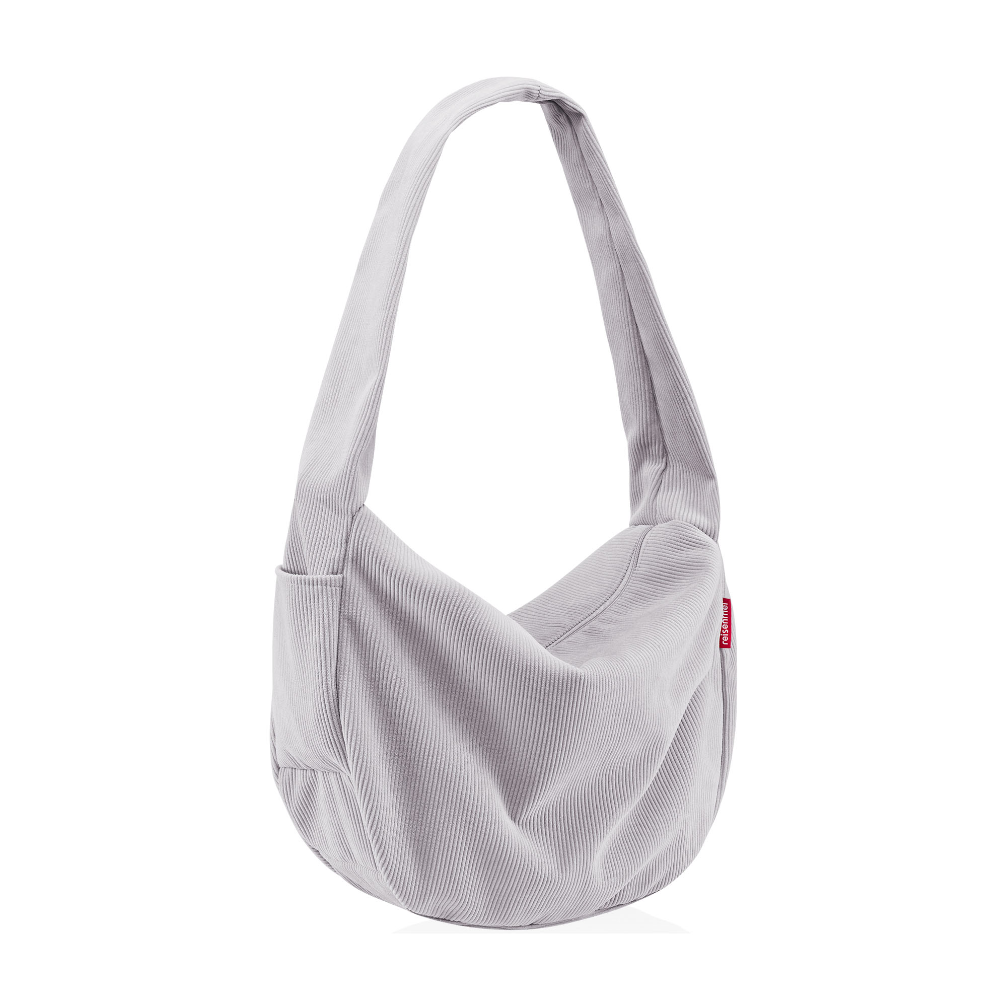 Moderne Reisenthel Schultertasche aus hellgrauem Cordstoff mit breitem Schulterriemen