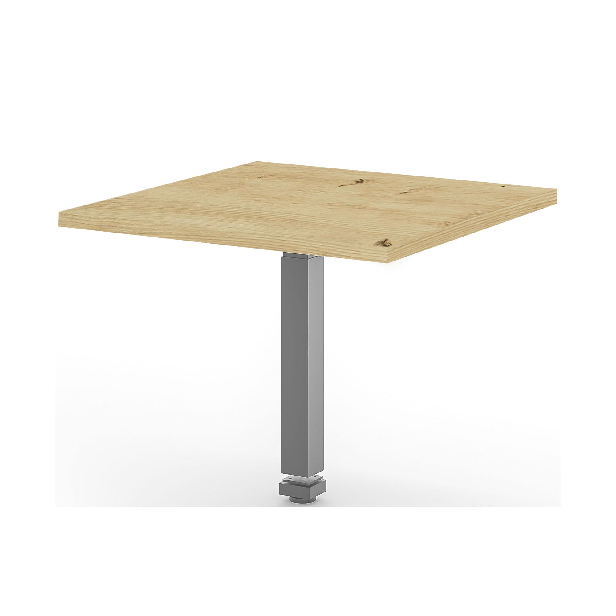 Ecktischplatte silber / asteiche 80x68x80 cm