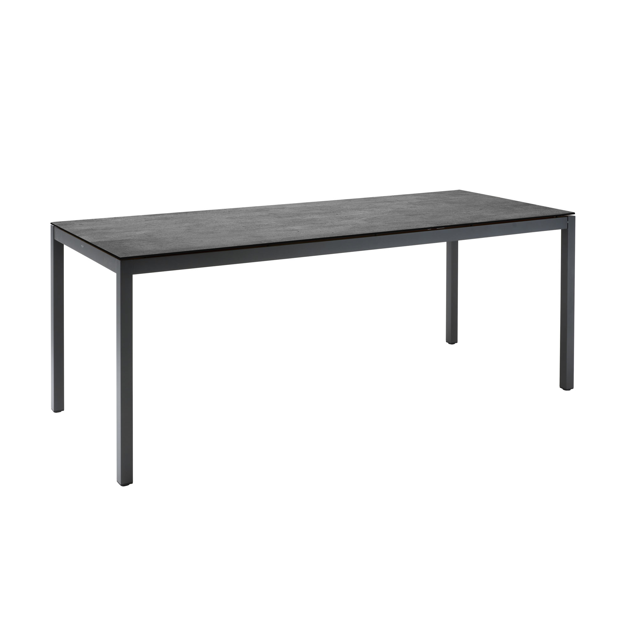 Tisch 200  x 100 cm Alu anthracite / HPL 3D Standard - volcano grey 200x100 cm