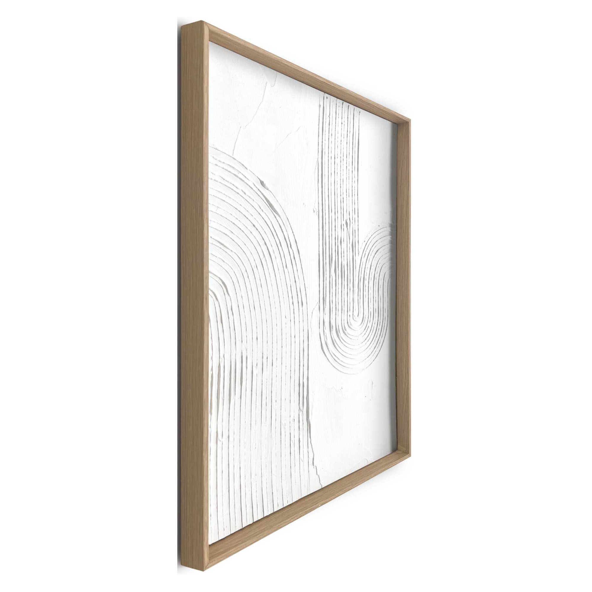 Seitliche Schrägansicht des Wandbilds „Sharp“, 30 × 40 cm; Profil, Kante und Tiefe des Bildes sind erkennbar.