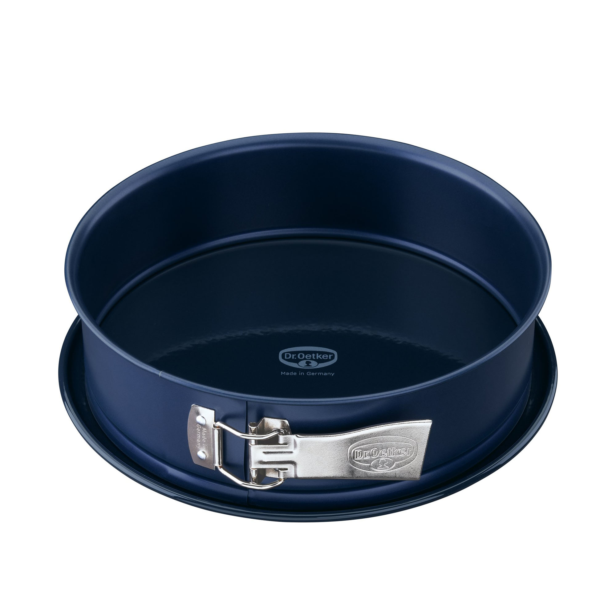 Runde Springform 26 cm aus Emaille mit Servierboden und Spannverschluss von Dr Oetker