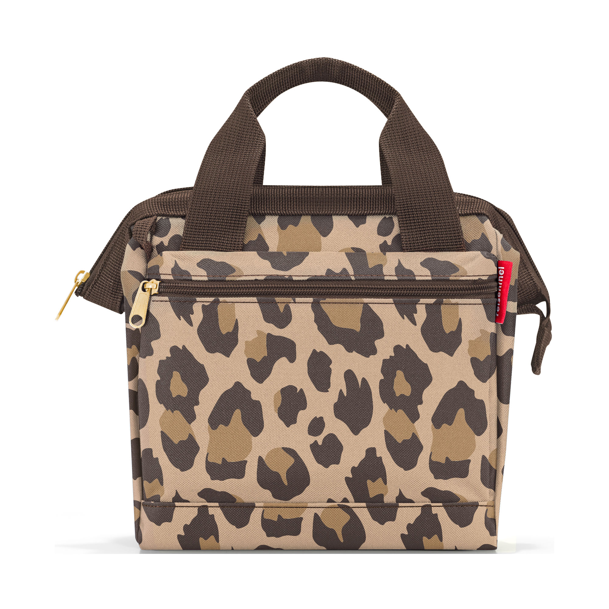 Reisenthel Kühltasche mit Reißverschlussfach und modernem Leo-Design in Beige und Braun