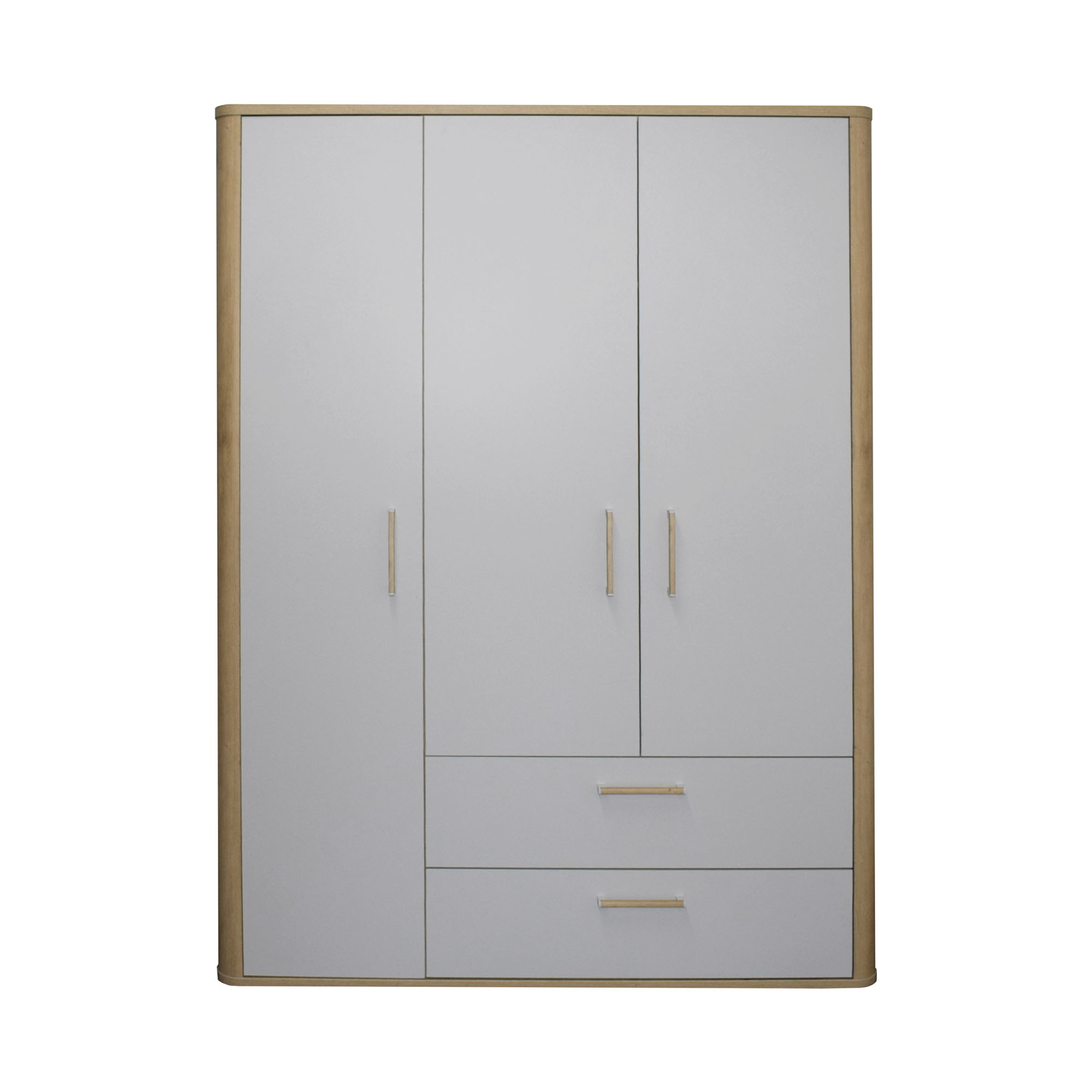 Kleiderschrank asteiche / kreidegrau matt lack NB 138x189x51 cm