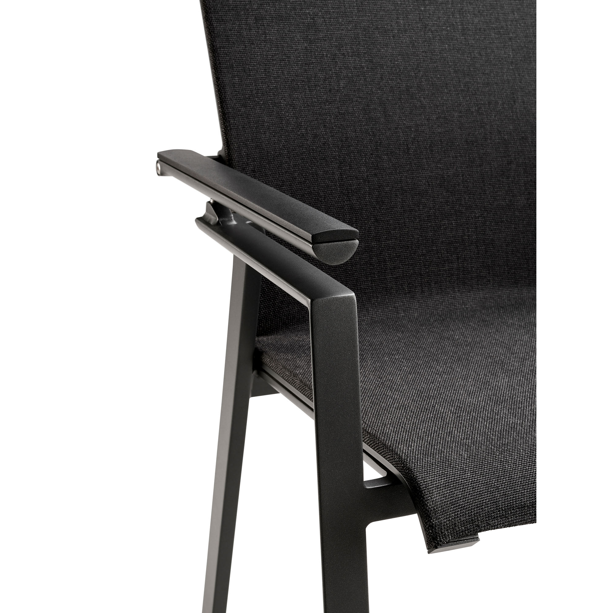 Verstellsessel Alu anthracite mit Alu Armlehnen Onlay black / softex coal