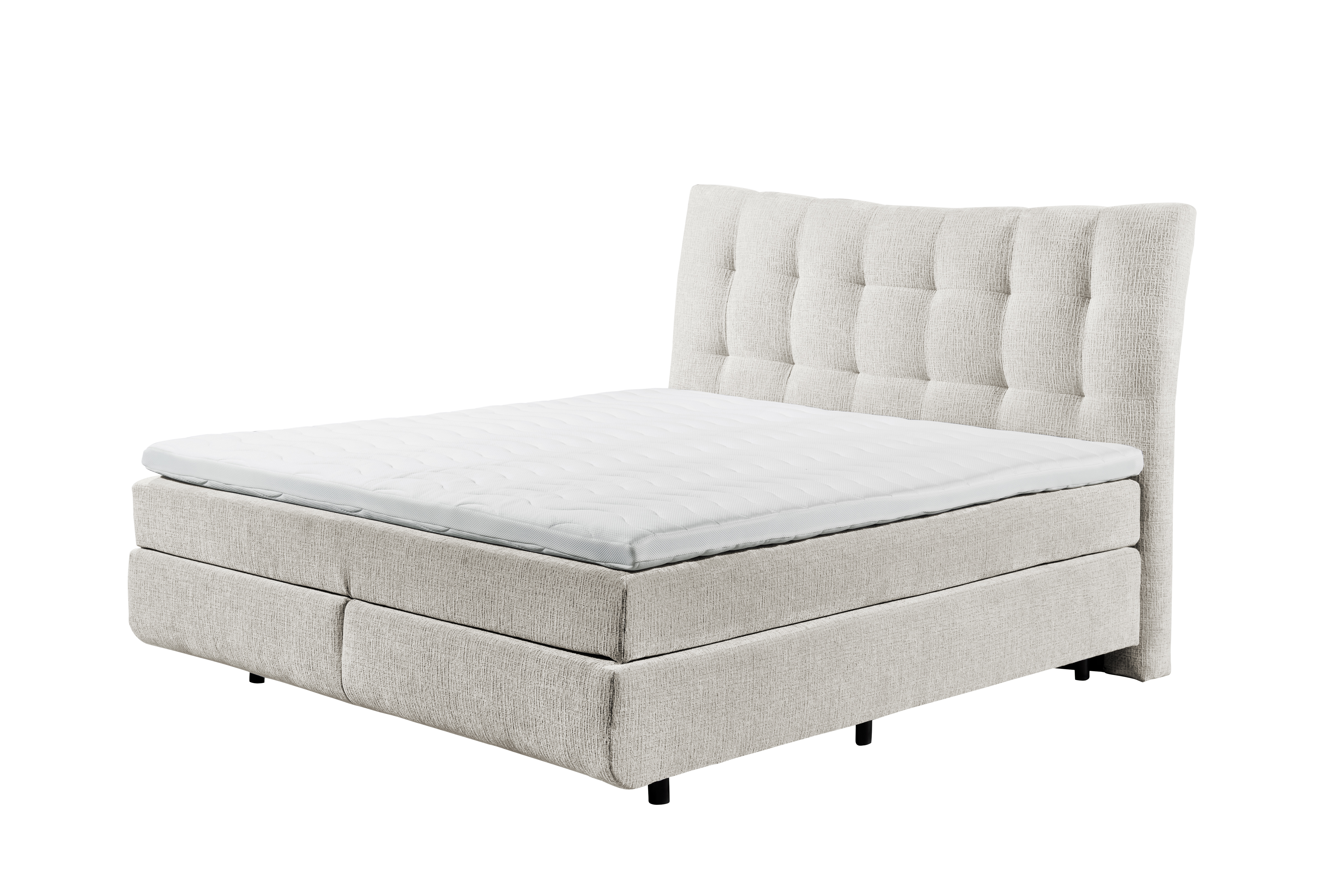 Boxspringbett in pearl mit 7-Zonen-Tonnentaschenfederkern und Geltopper