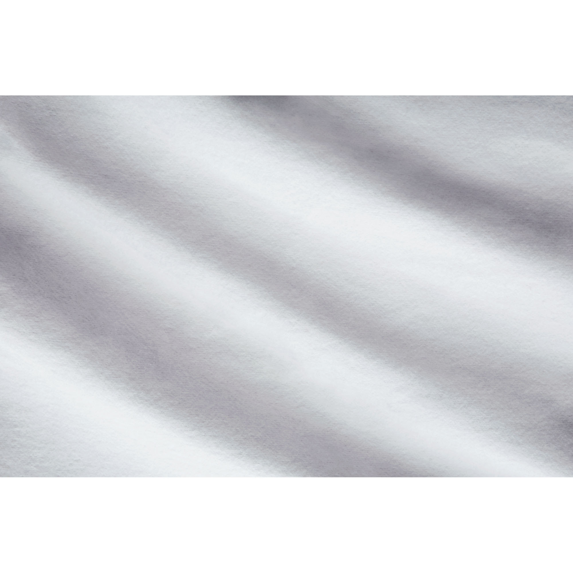 Nahaufnahme des Stoffes der Moltonauflage Luna in Creme mit feiner Oberfläche und sanften Wellen; Größe 90 x 200 cm.