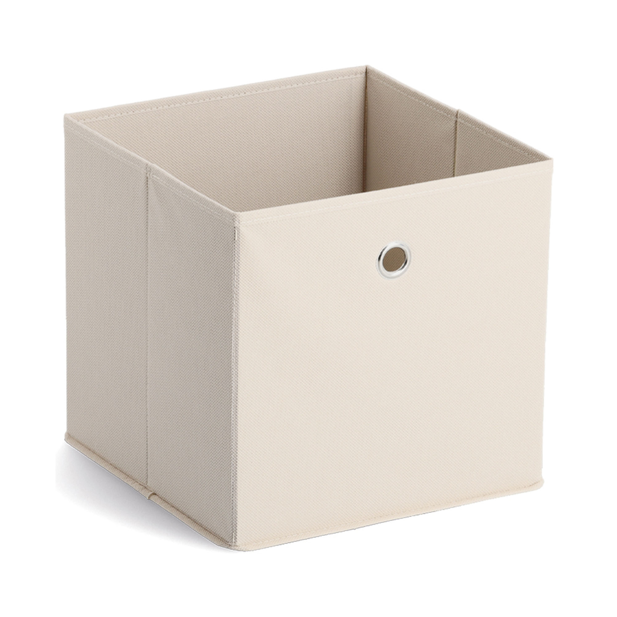 Beige Aufbewahrungsbox aus Vlies mit verchromten Details