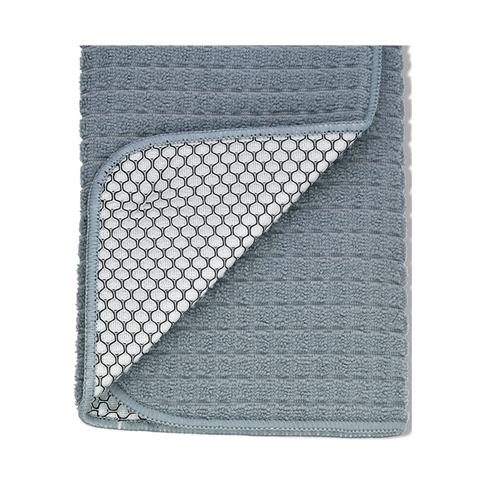Hochgeklappte dunkelgraue Abtropfmatte mit rutschhemmender Unterseite