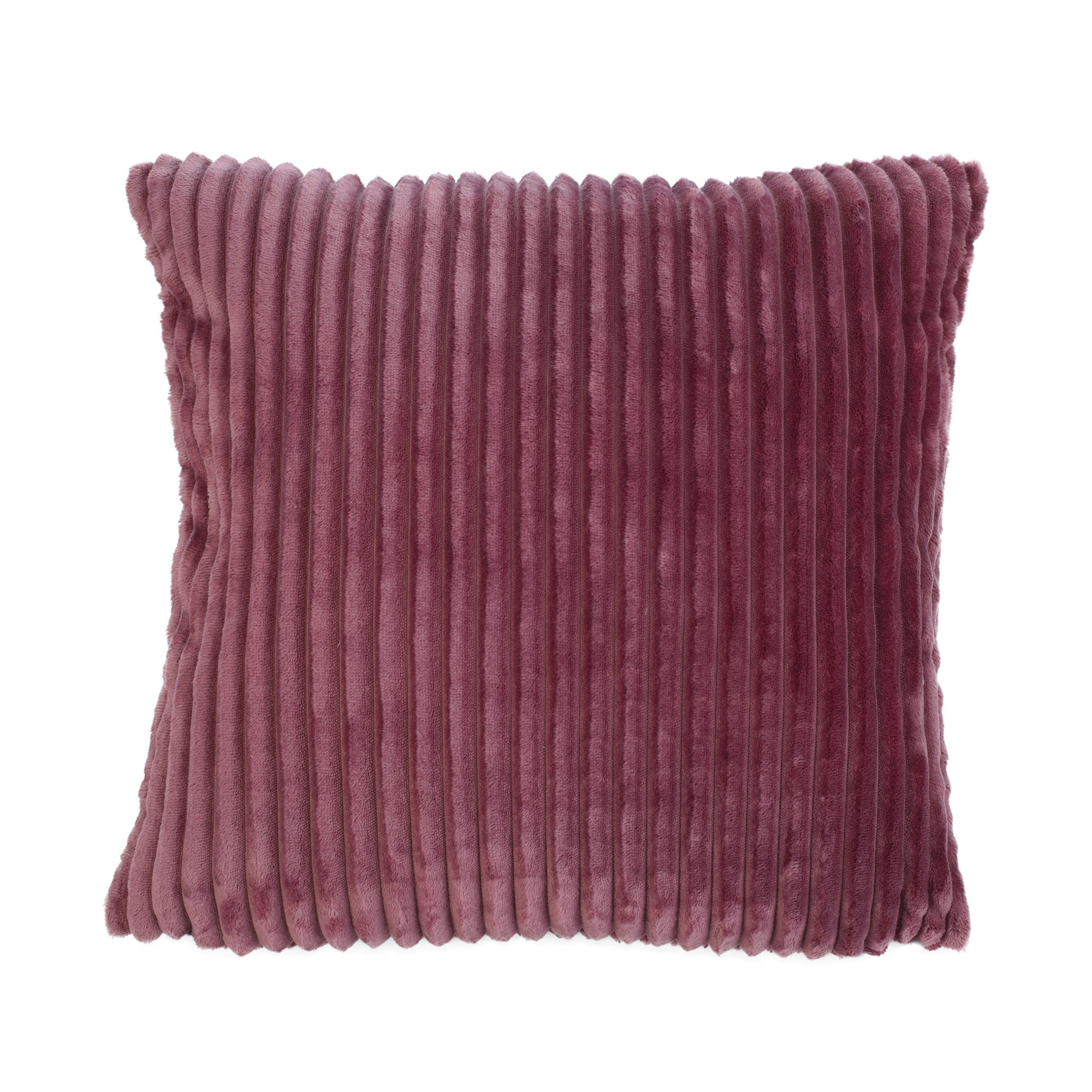 Quadratisches Komplettkissen Modell Cord in Beere, ca. 50 × 50 cm.