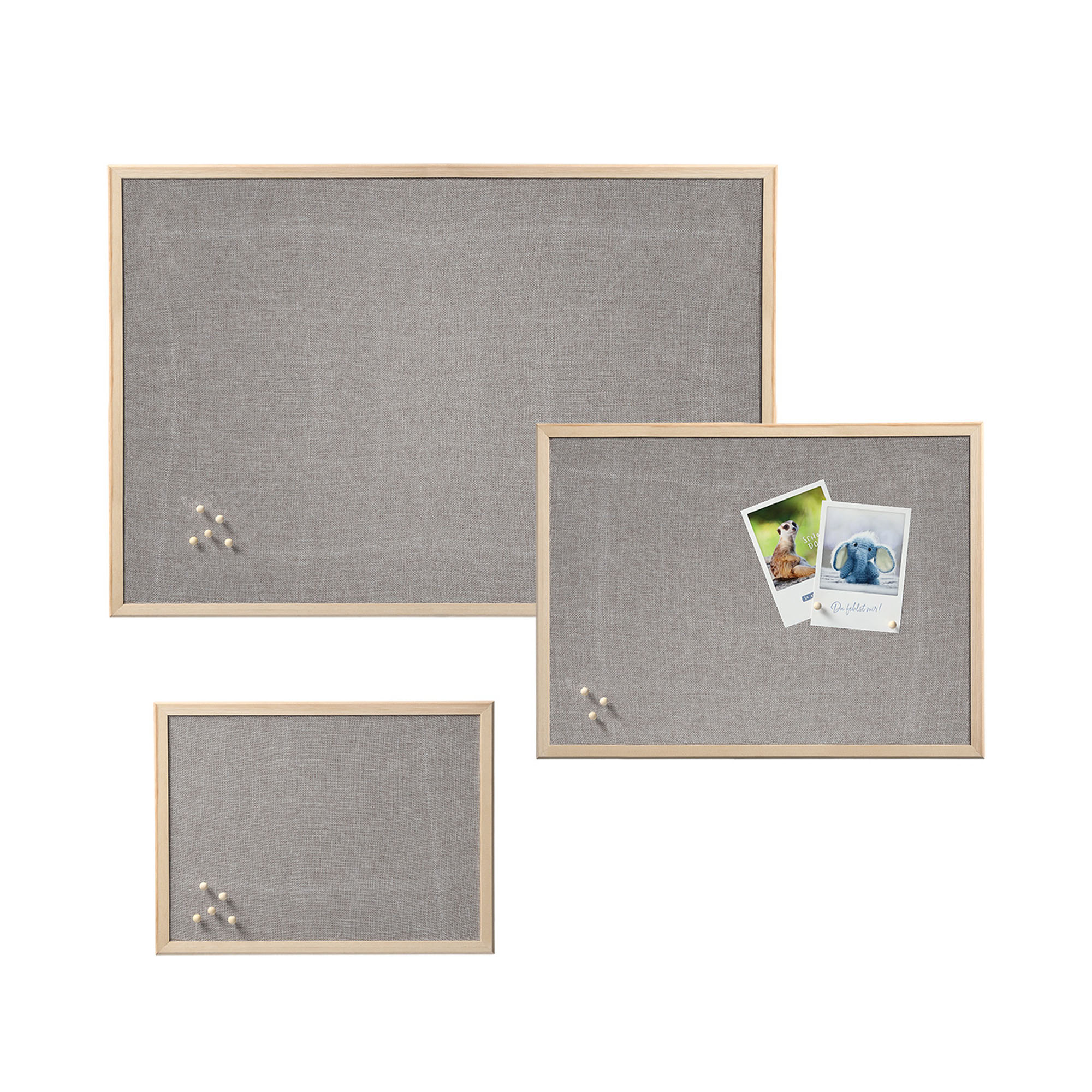 Alternative Ansicht: Zeller Pinboard; Farbe natur; Material Leinen/Kiefer; Maße ca. 60 × 80 cm.