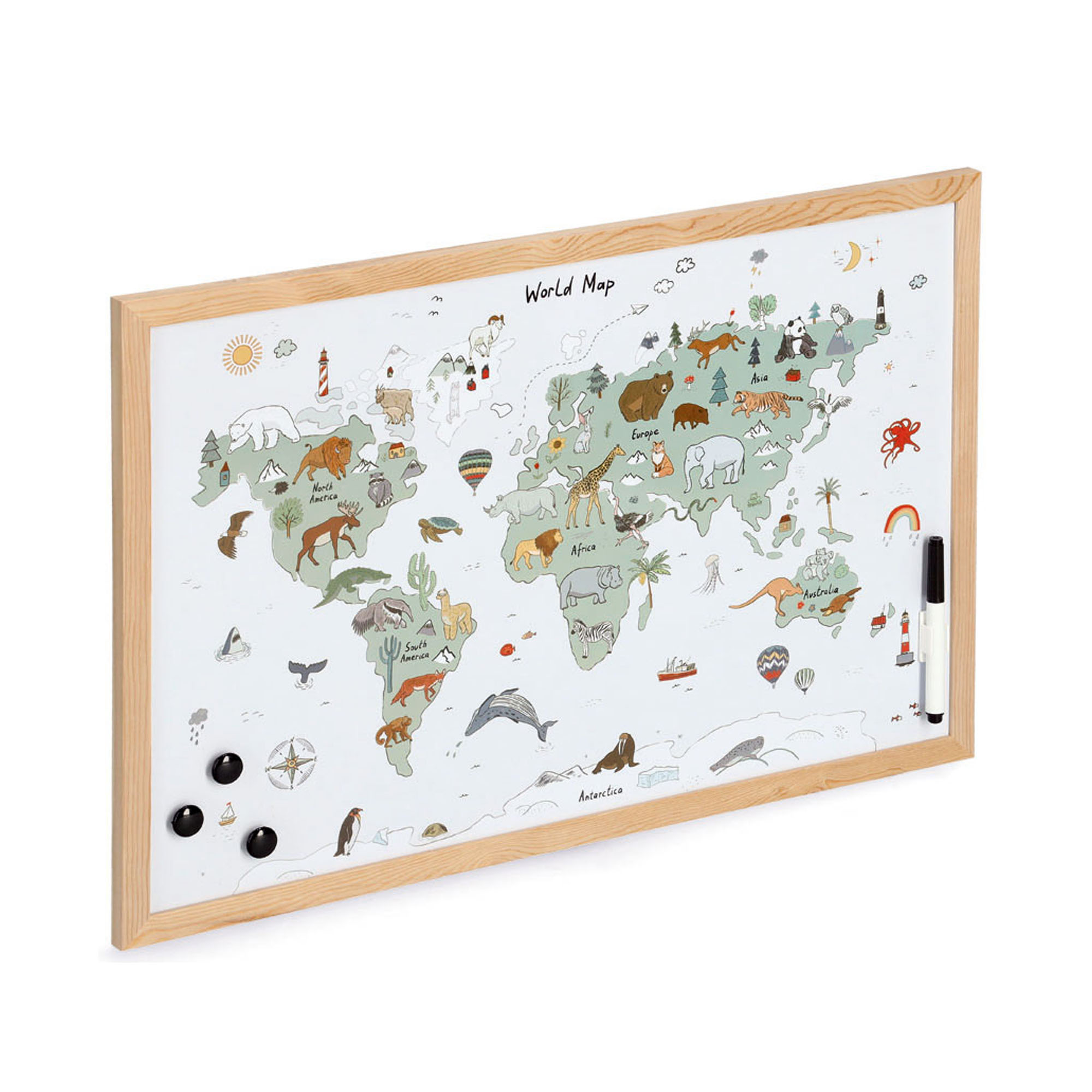 Zeller Magnet-/Schreibtafel; Farbe natur; Material Metall/Kiefer; Maße ca. 60 × 40 cm.