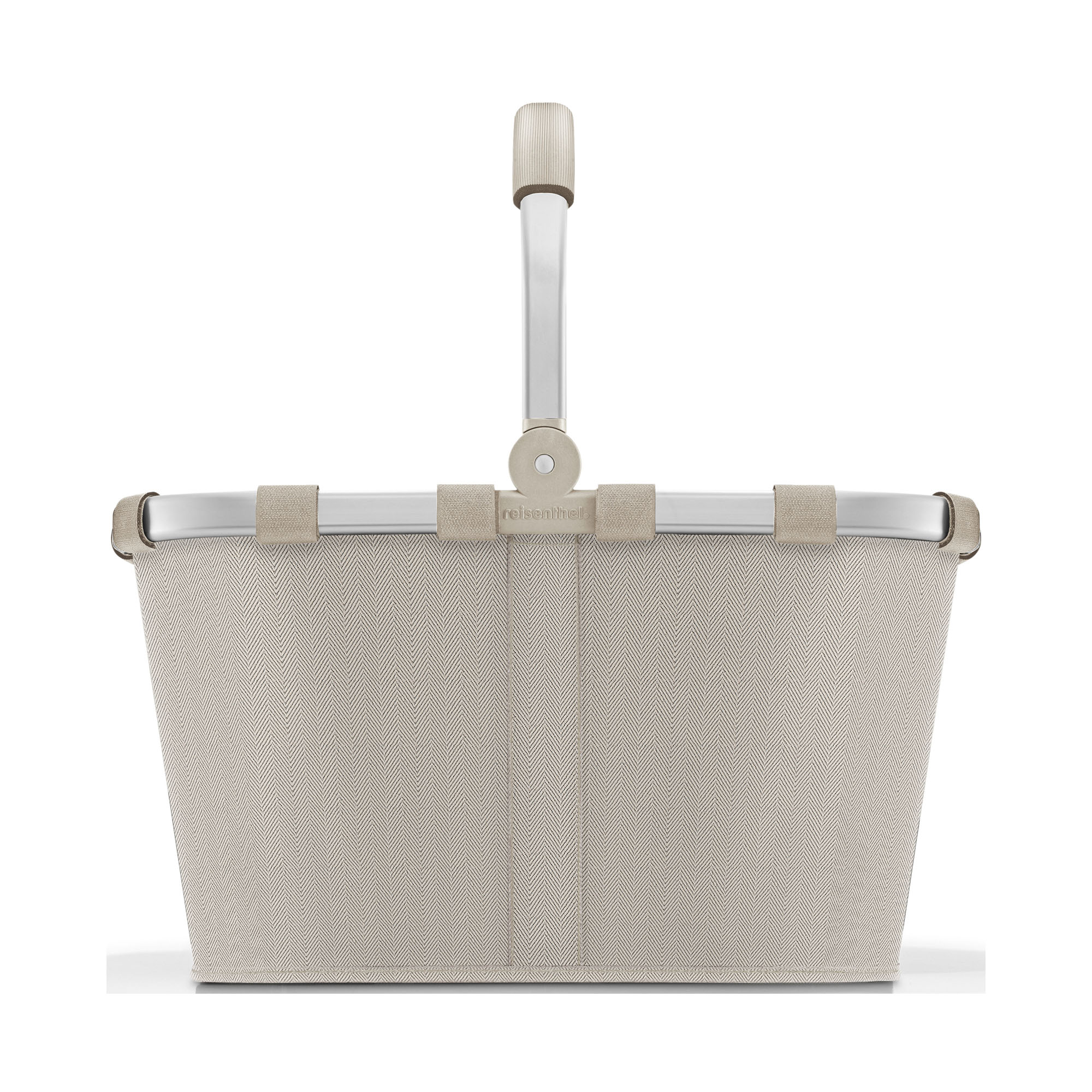 Reisenthel Carrybag in Beige mit stabilem Griff und feinem Fischgrätdesign