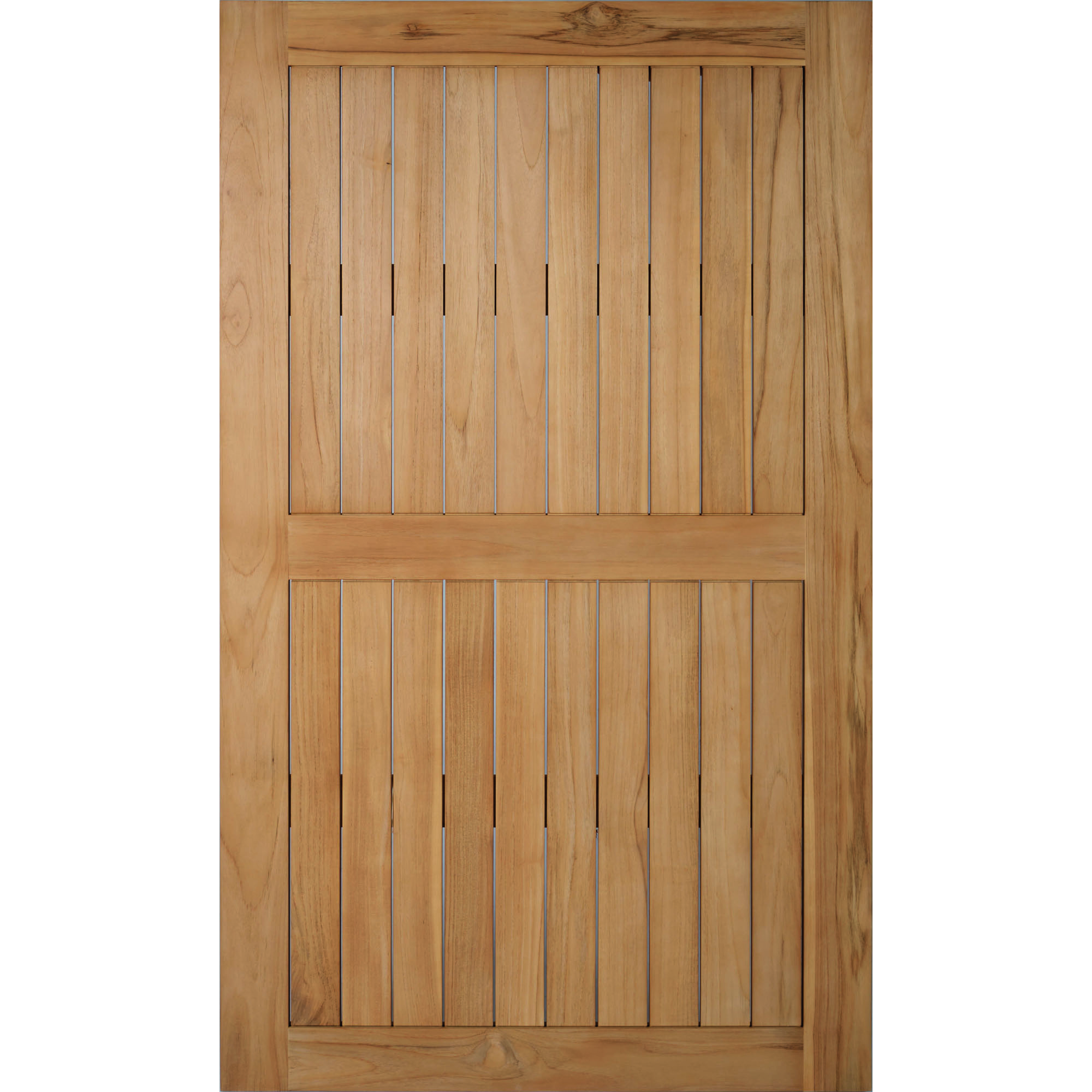 Eine rechteckige Fläche aus hellem Holz zeigt vertikal verlaufende Leisten mit schmalen Zwischenräumen, gleichmäßig ausgeleuchtet und ohne sichtbare Kanten.