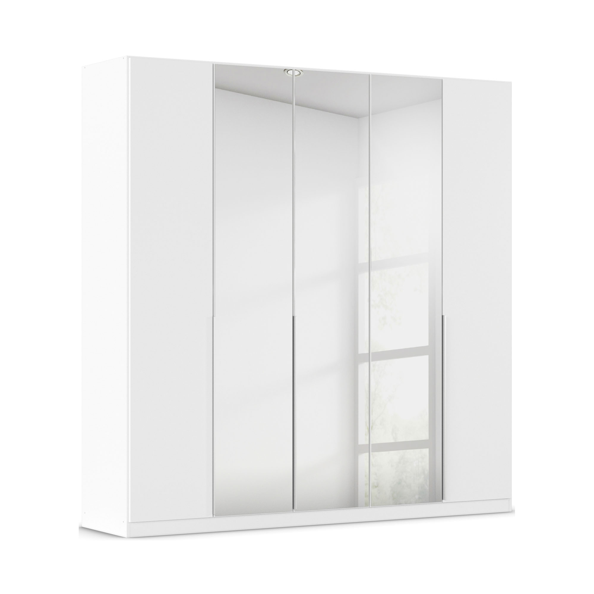 Drehtürenschrank 5-türig 3 Spiegeltüren alpinweiß
