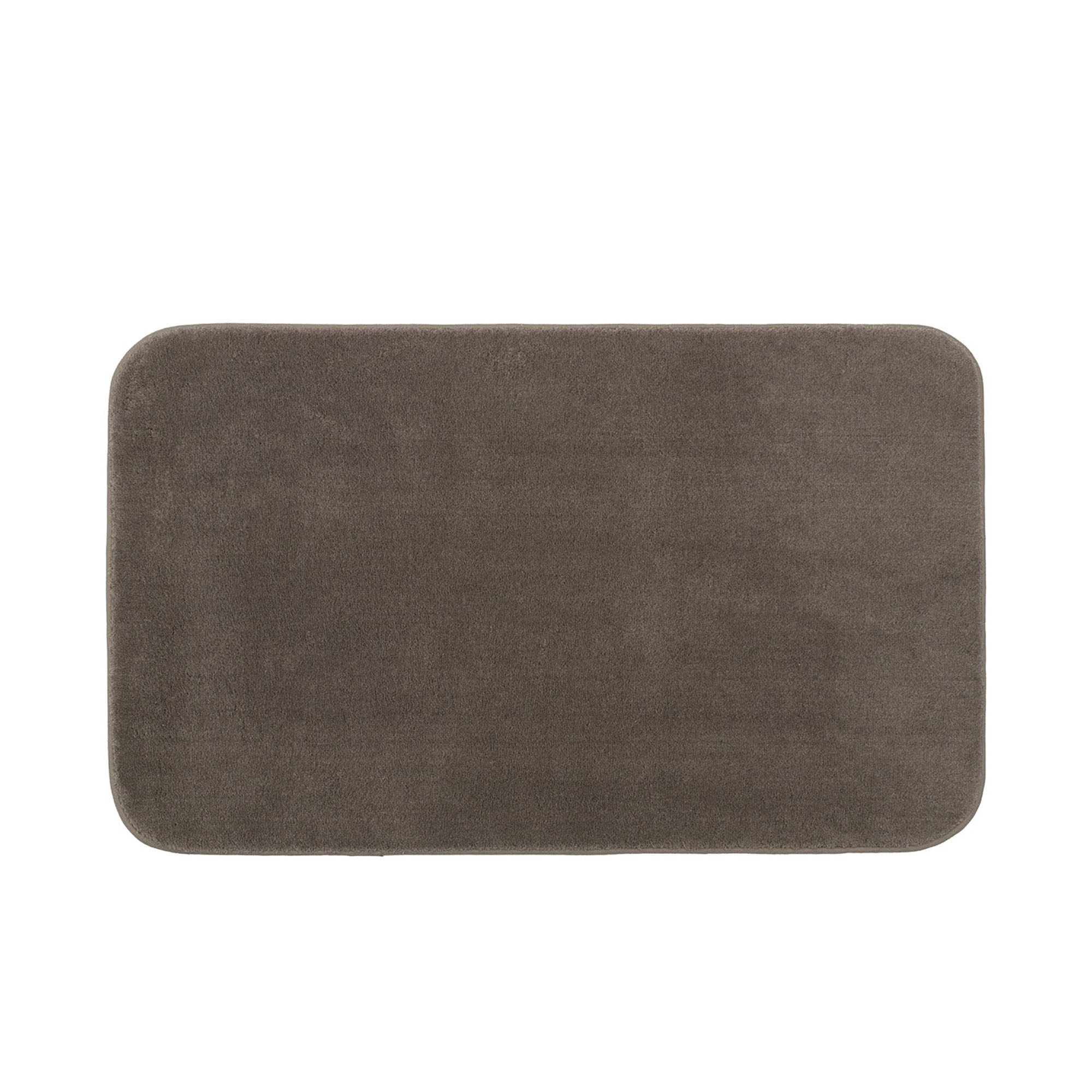 Rechteckiger Badteppich Modell RIO Premium in Taupe, ca. 50 × 70 cm.