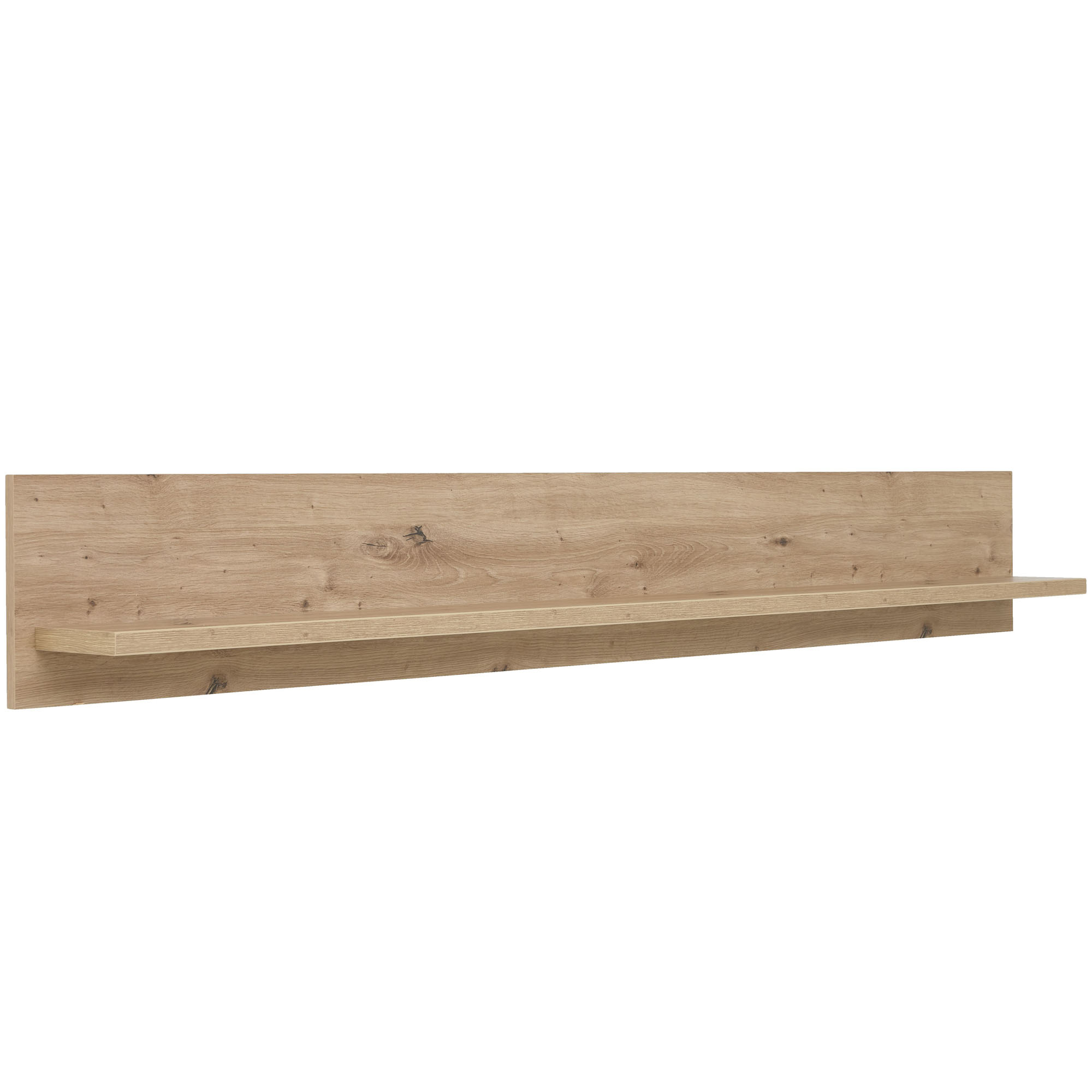 Interliving 2110 Wandboard in Holzoptik mit Rückwand und Ablageboden in Frontansicht