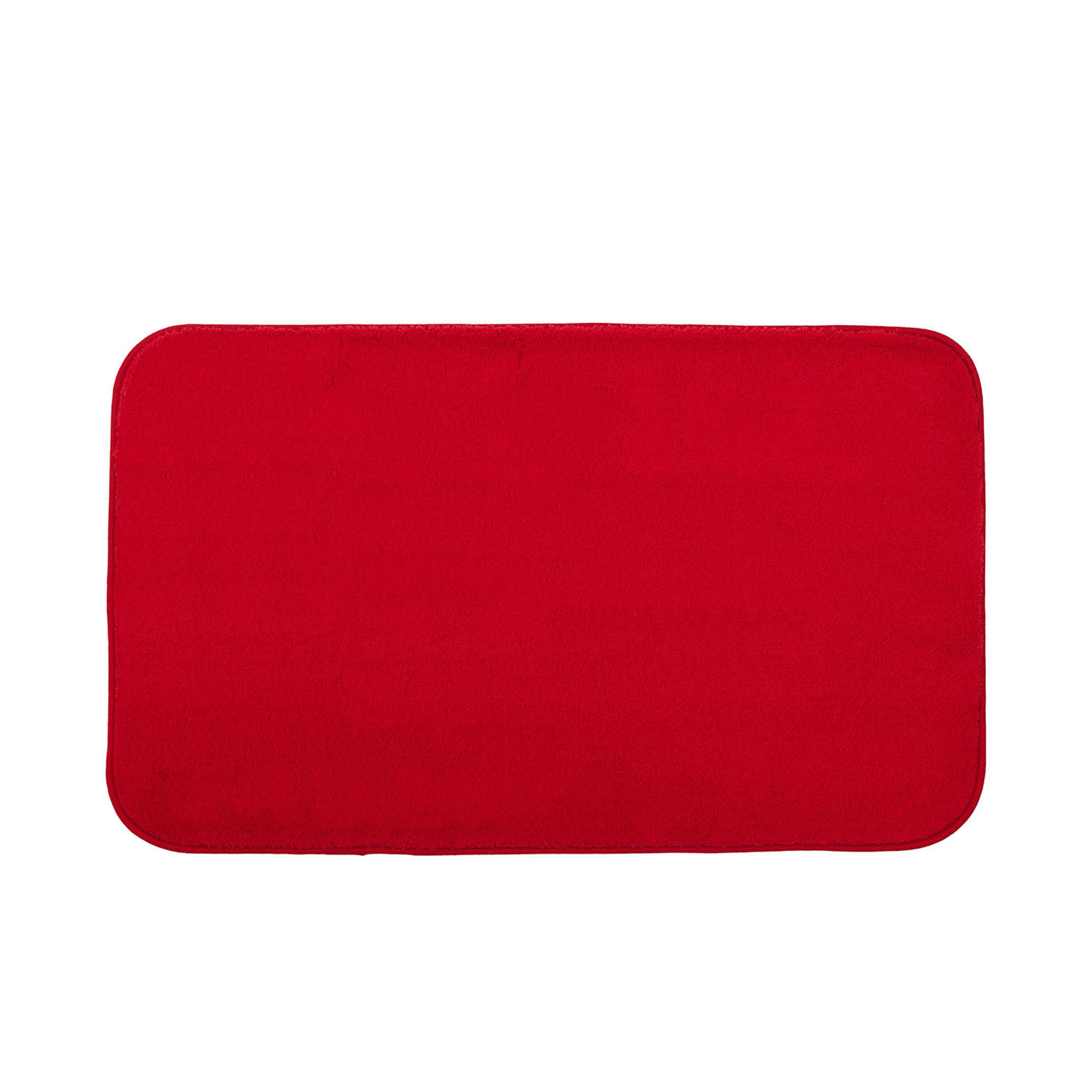 Rechteckiger Badteppich Modell RIO Premium in Rot, ca. 60 × 100 cm.