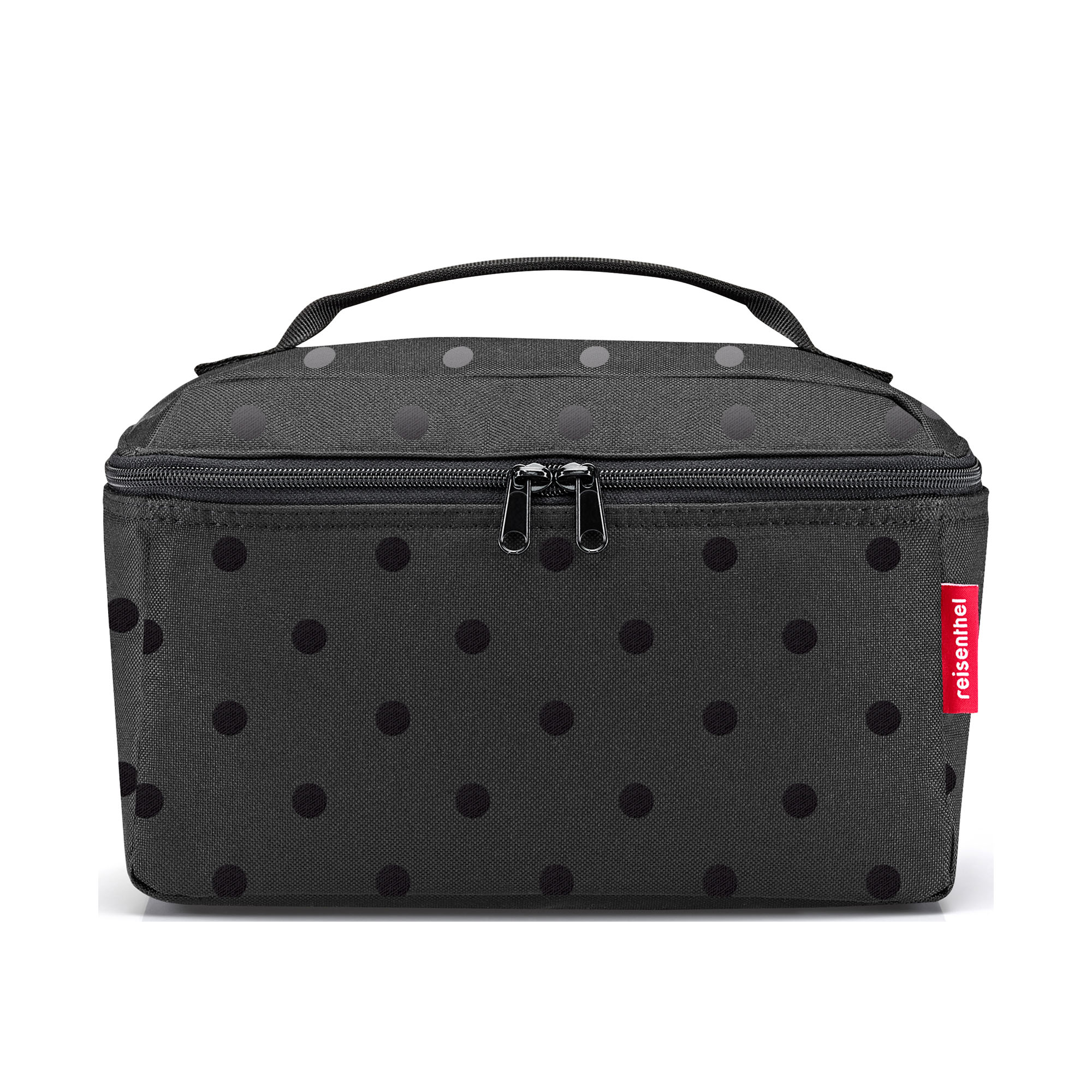 Reisenthel Beautycase in Schwarz mit Ton-in-Ton Punkten und Tragegriff