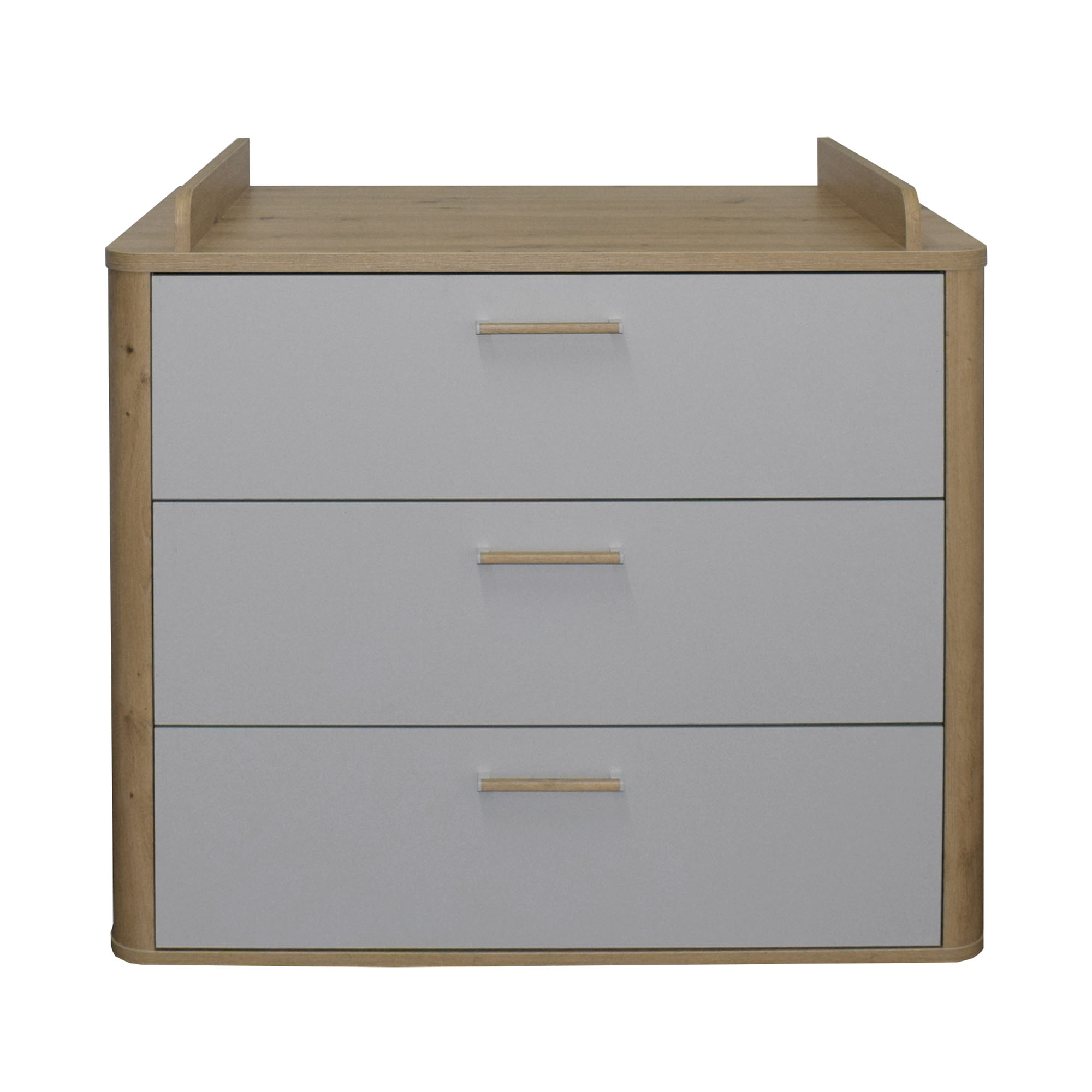 Wickelkommode asteiche / kreidegrau matt lack NB 110x98x71 cm