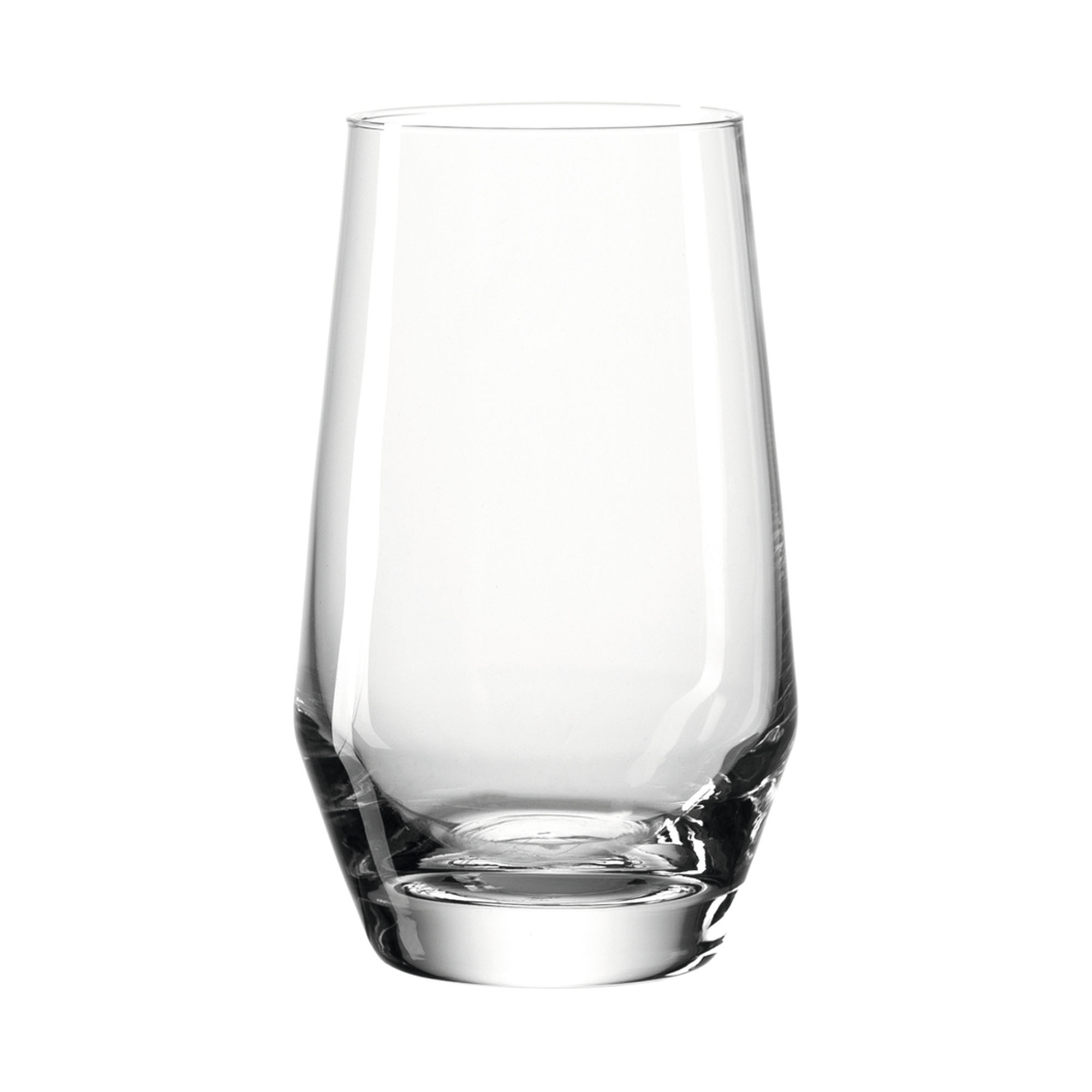 Schlankes Longdrinkglas aus klarem Glas mit stabilem Boden