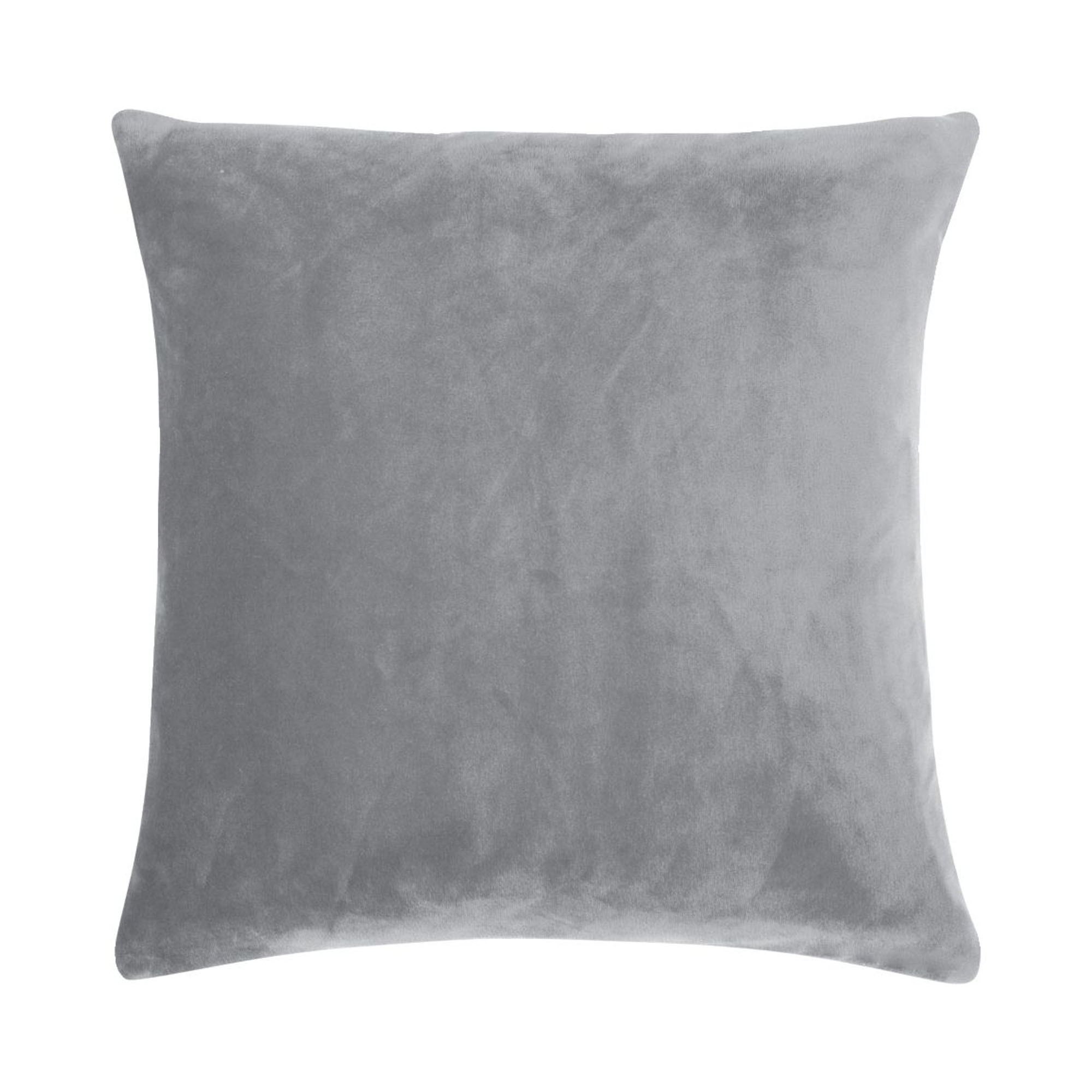 Kissenhülle Smooth in Hellgrau, 40 × 40 cm, frontal freigestellt mit einfarbiger samtig wirkender Oberfläche.