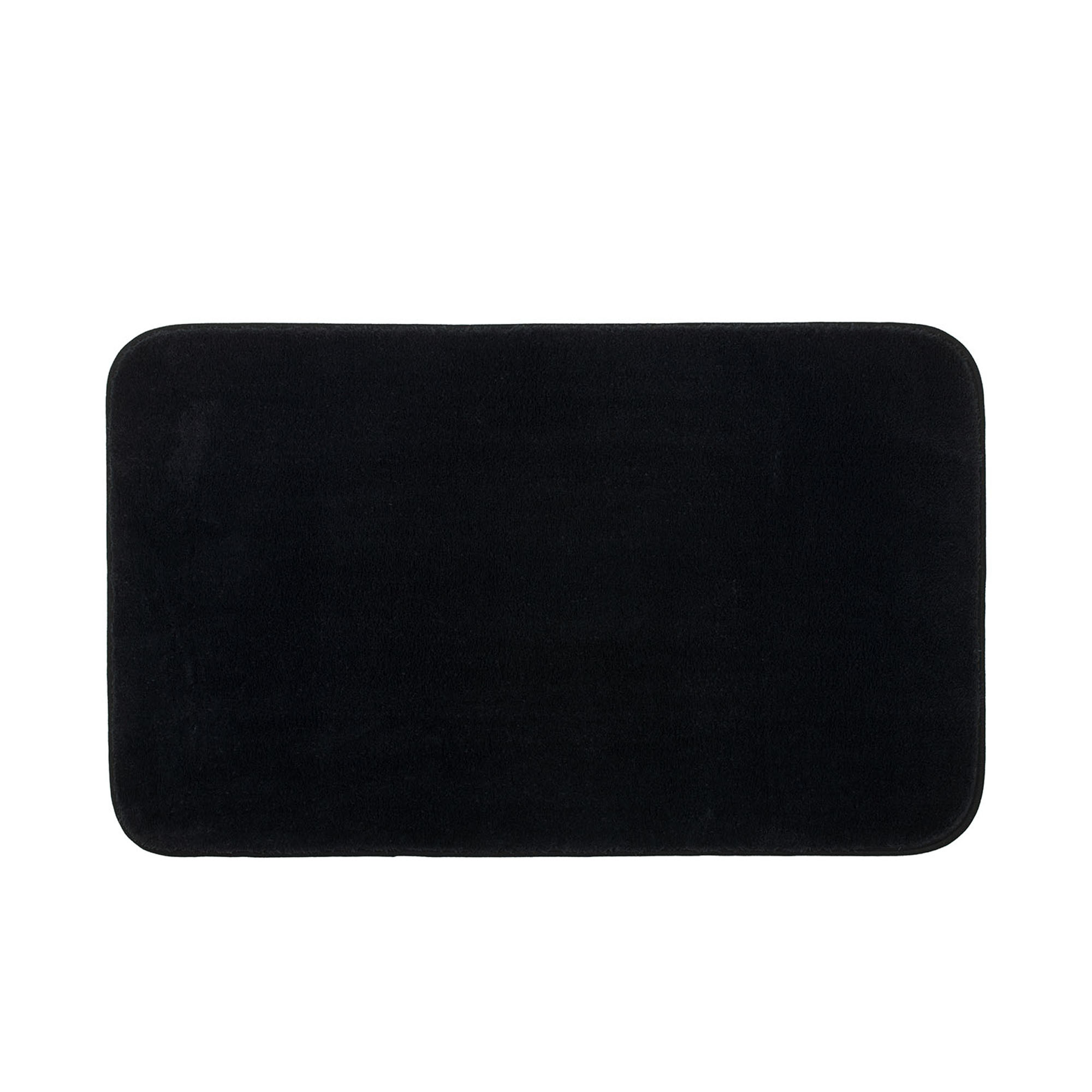 Rechteckiger Badteppich Modell RIO Premium in Schwarz, ca. 60 × 100 cm.