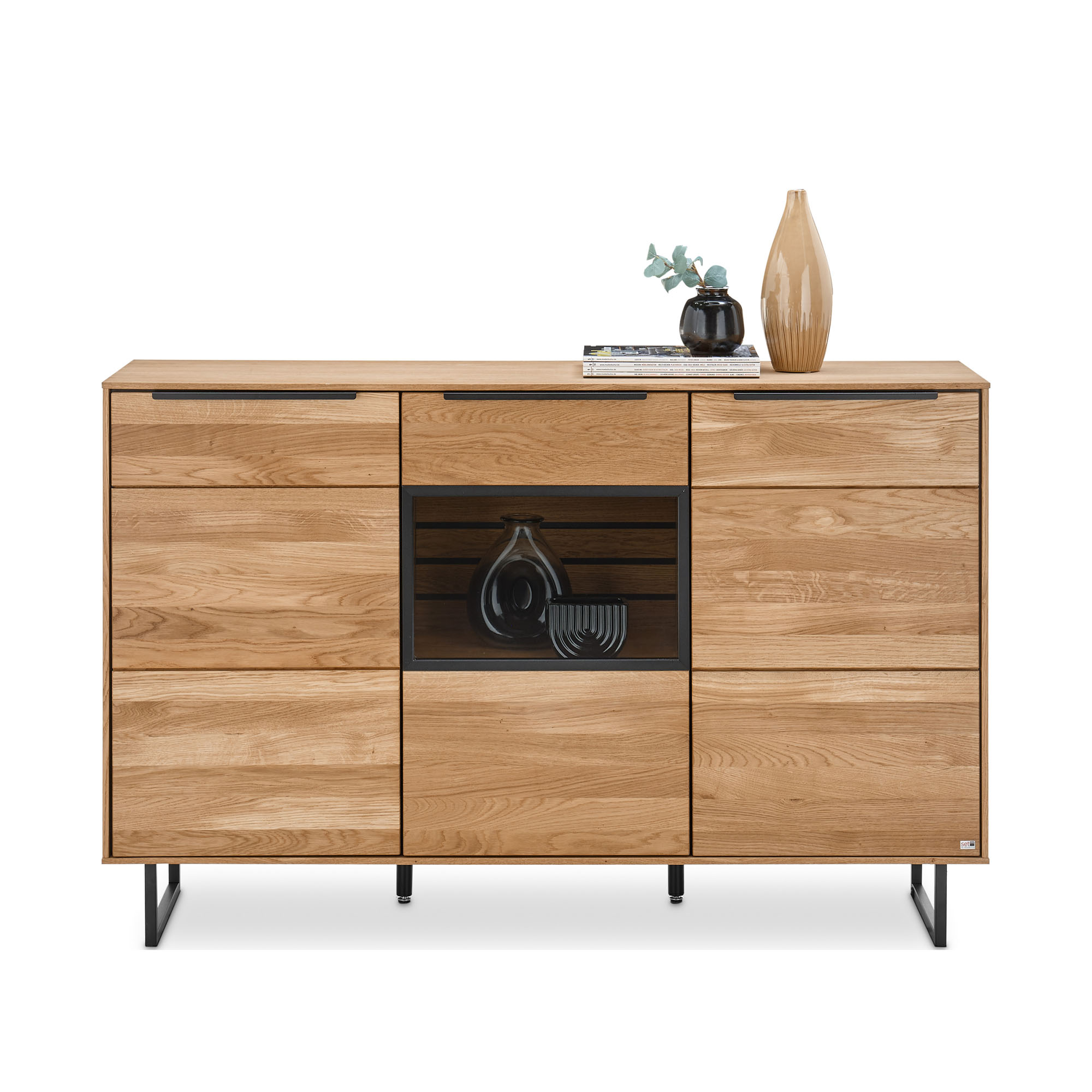 Sideboard Musterring Set One Jackson mit geschlossenen Fronten und offenem Mittelfach in klarer Linienführung