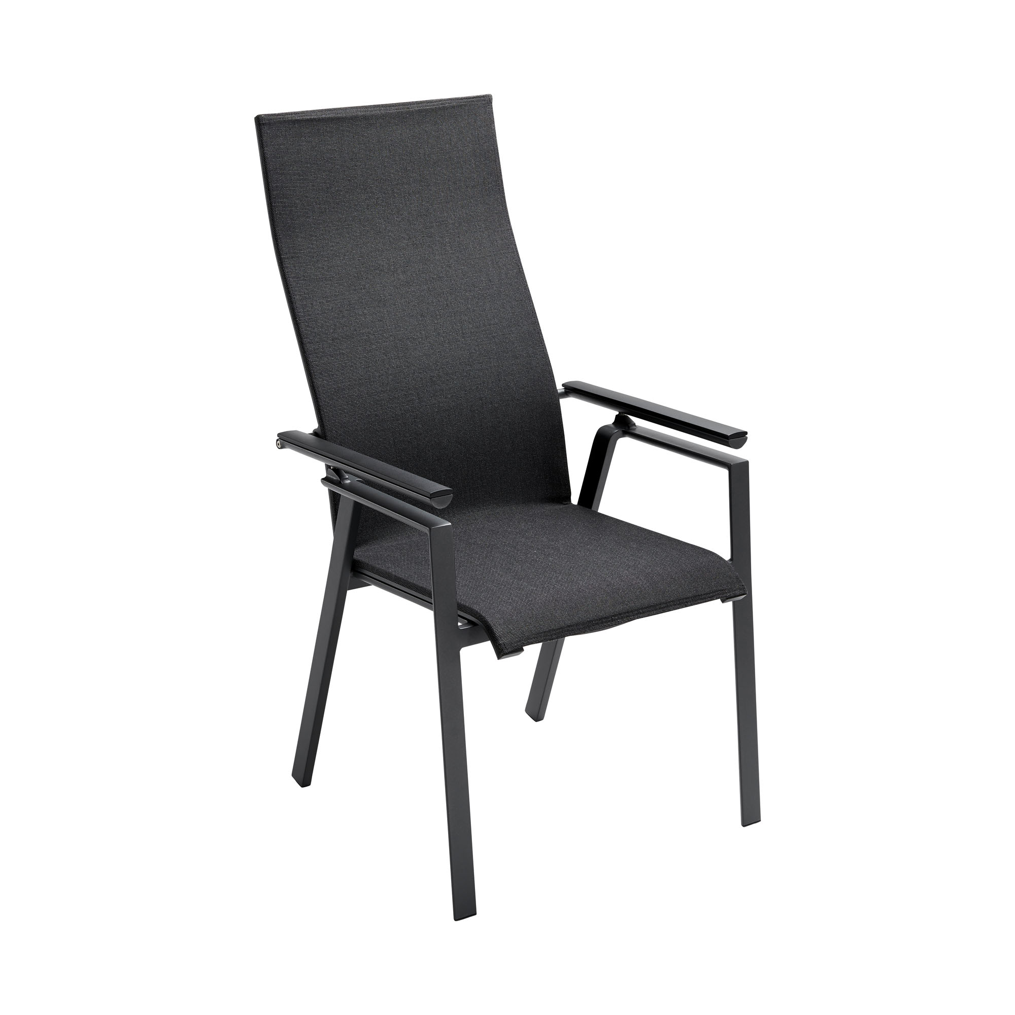 Verstellsessel Alu anthracite mit Alu Armlehnen Onlay black / softex coal