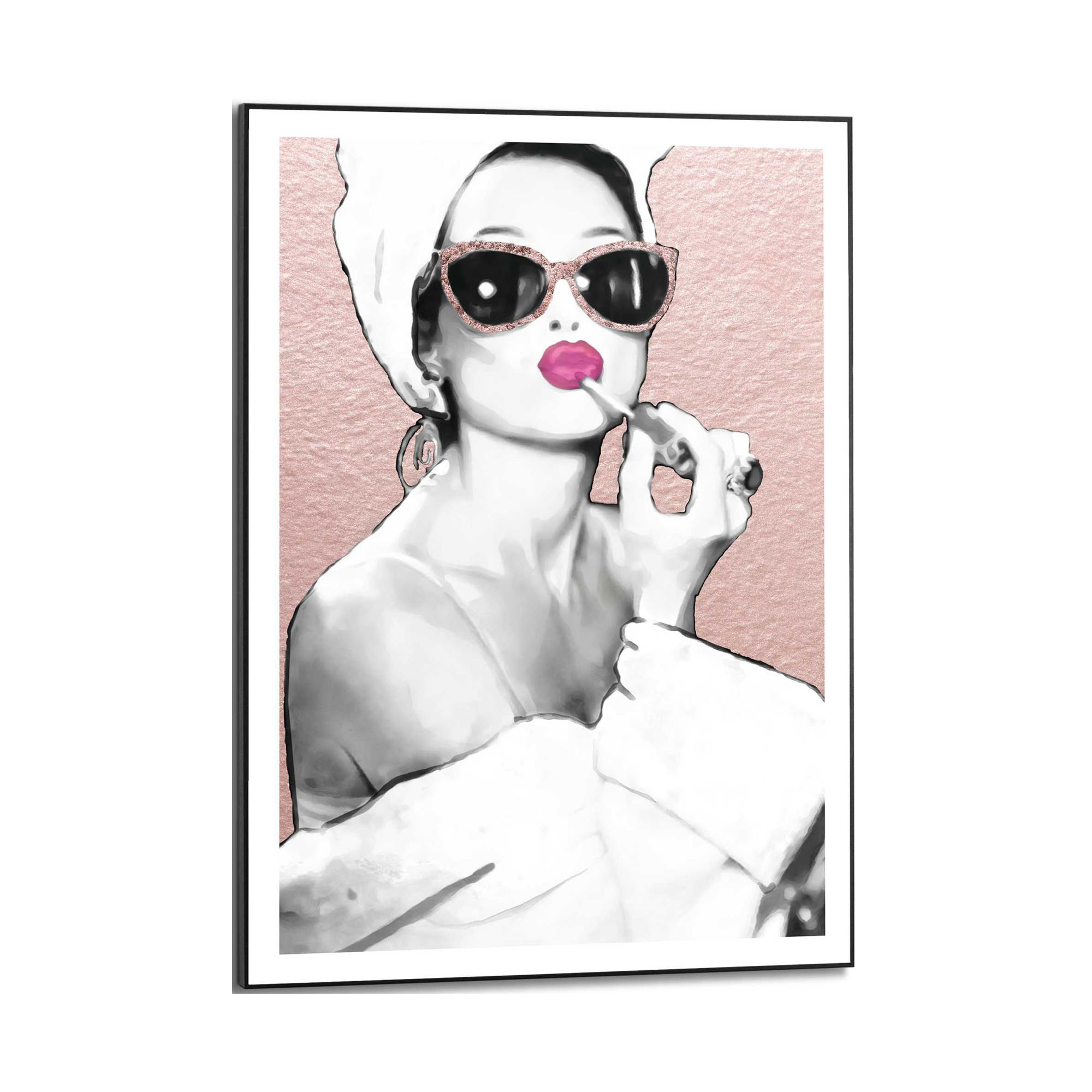 Frontansicht des Wandbilds „Fresh Beauty“ in Rosa, Größe 50 × 70 cm; das vollständige Motiv ist zu sehen.