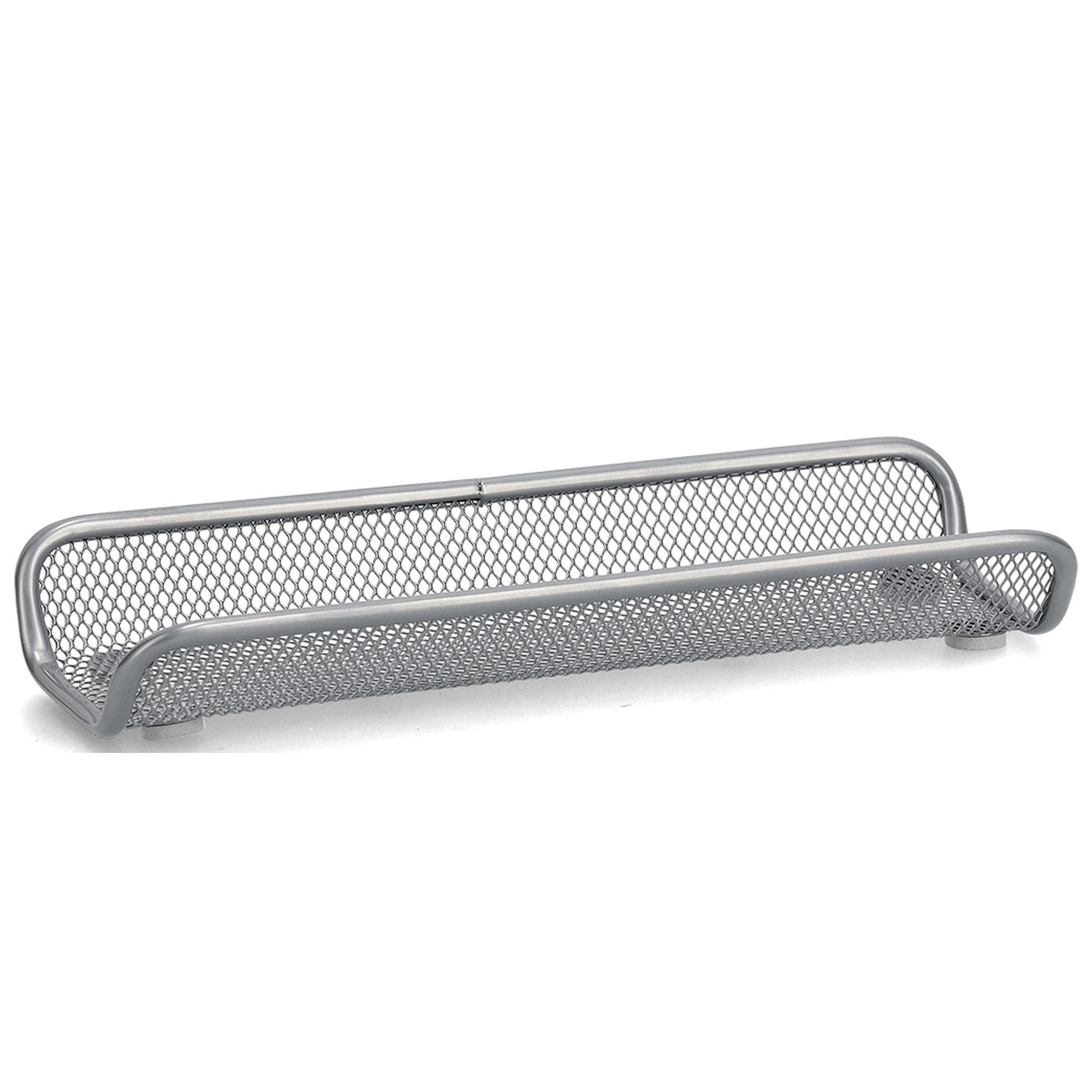 Zeller Bleistiftablage; Farbe silber; Material Mesh; Maße ca. 25 × 9 × 3,5 cm.