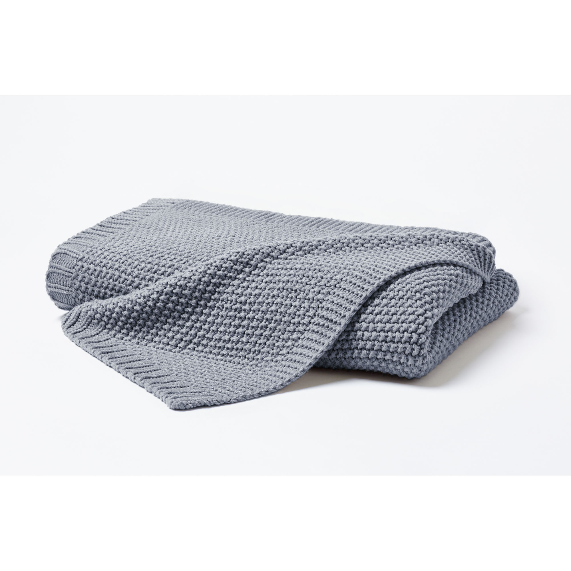 Strickdecke mittelgrau 100% Polyacryl 130 x 170