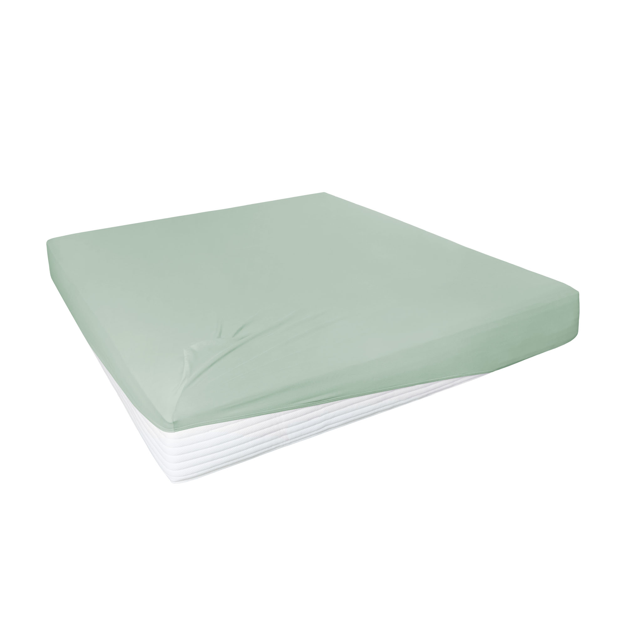 Spannbetttuch Boxspring eukalyptus 95% Baumwolle 5% Elastan 150 x 200