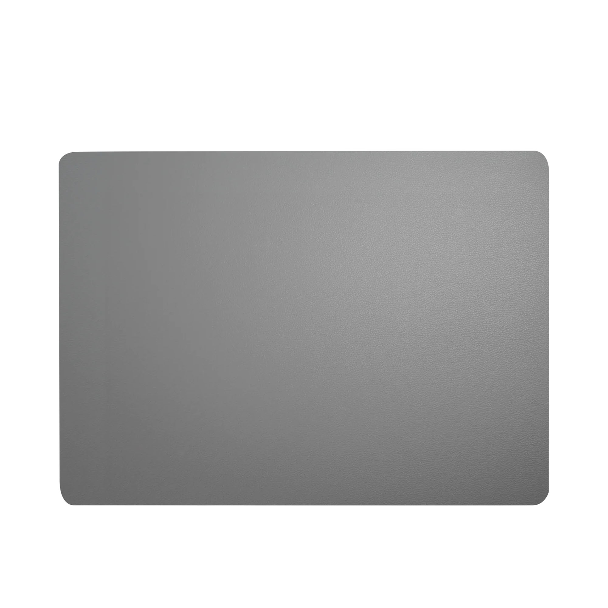 Tischset der Serie Leather Optic, Farbe Grau matt; rechteckig ausgelegt, Oberflächenstruktur sichtbar.