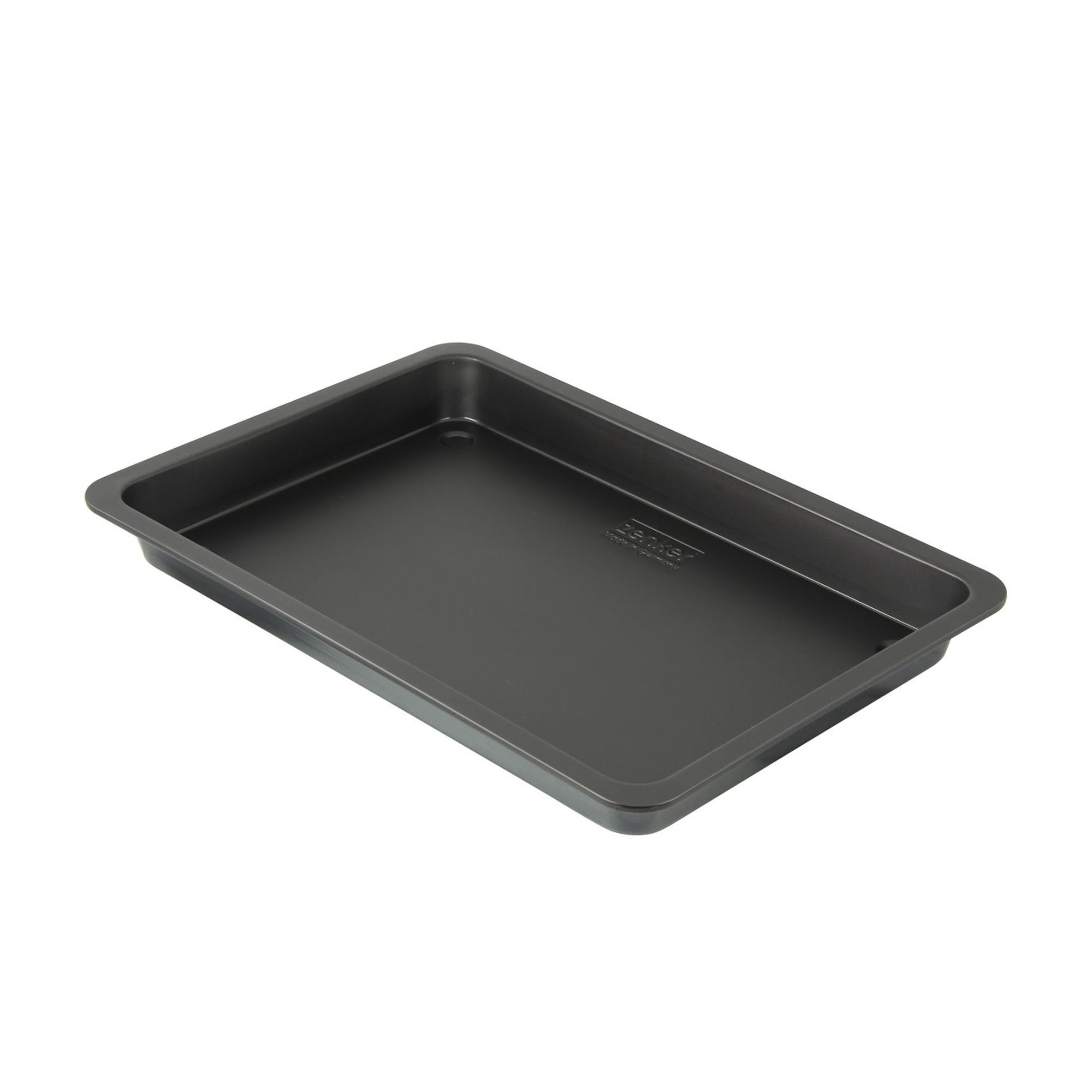 Rechteckiges Backblech 42x29 cm aus schwarzem Metall