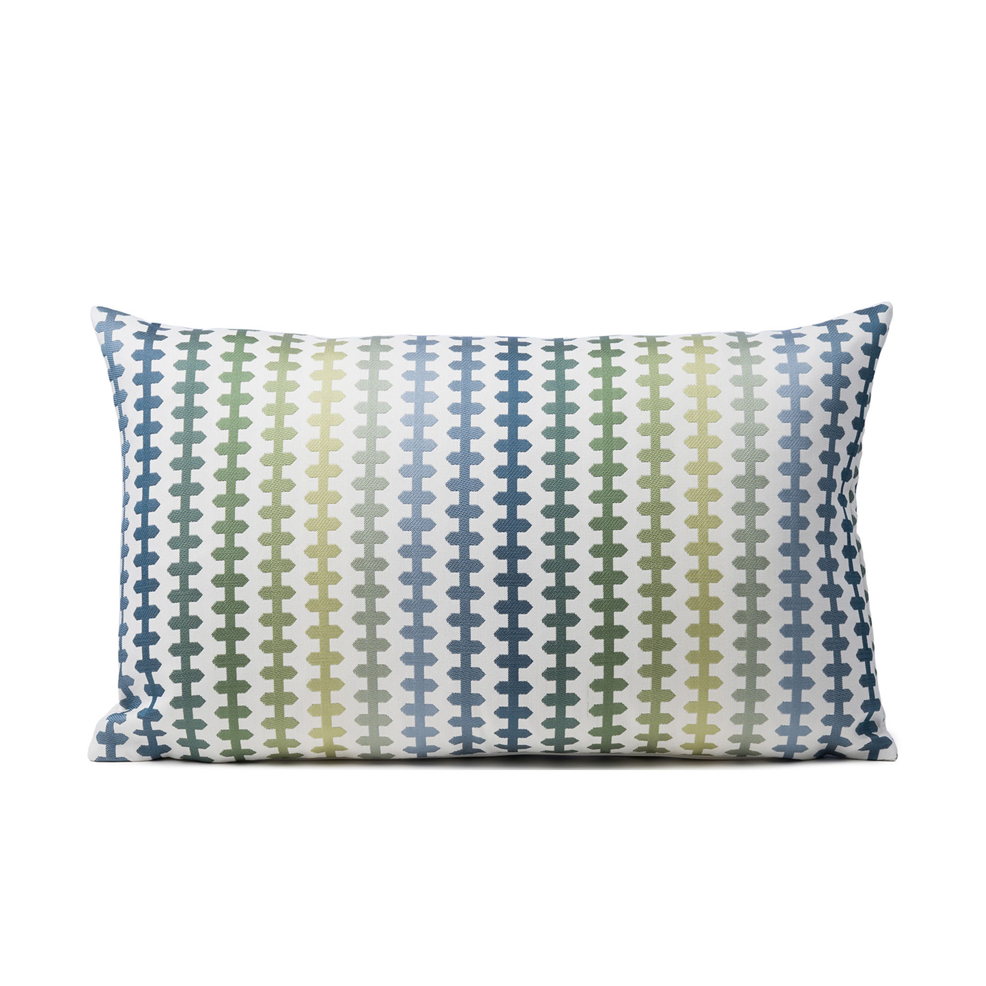 Rechteckige Kissenhülle Modell Lucia in Aqua, ca. 35 × 55 cm.