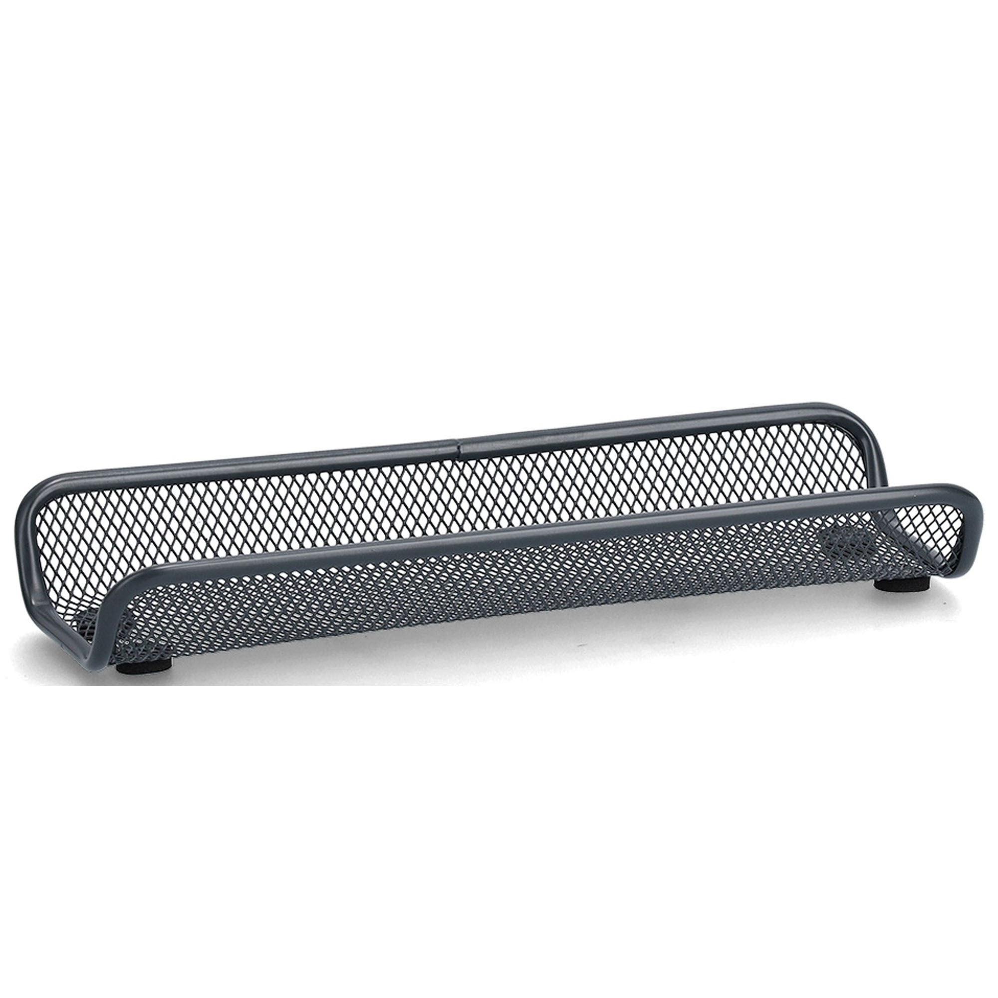 Zeller Bleistiftablage; Farbe anthrazit; Material Mesh; Maße ca. 25 × 9 × 3,5 cm.