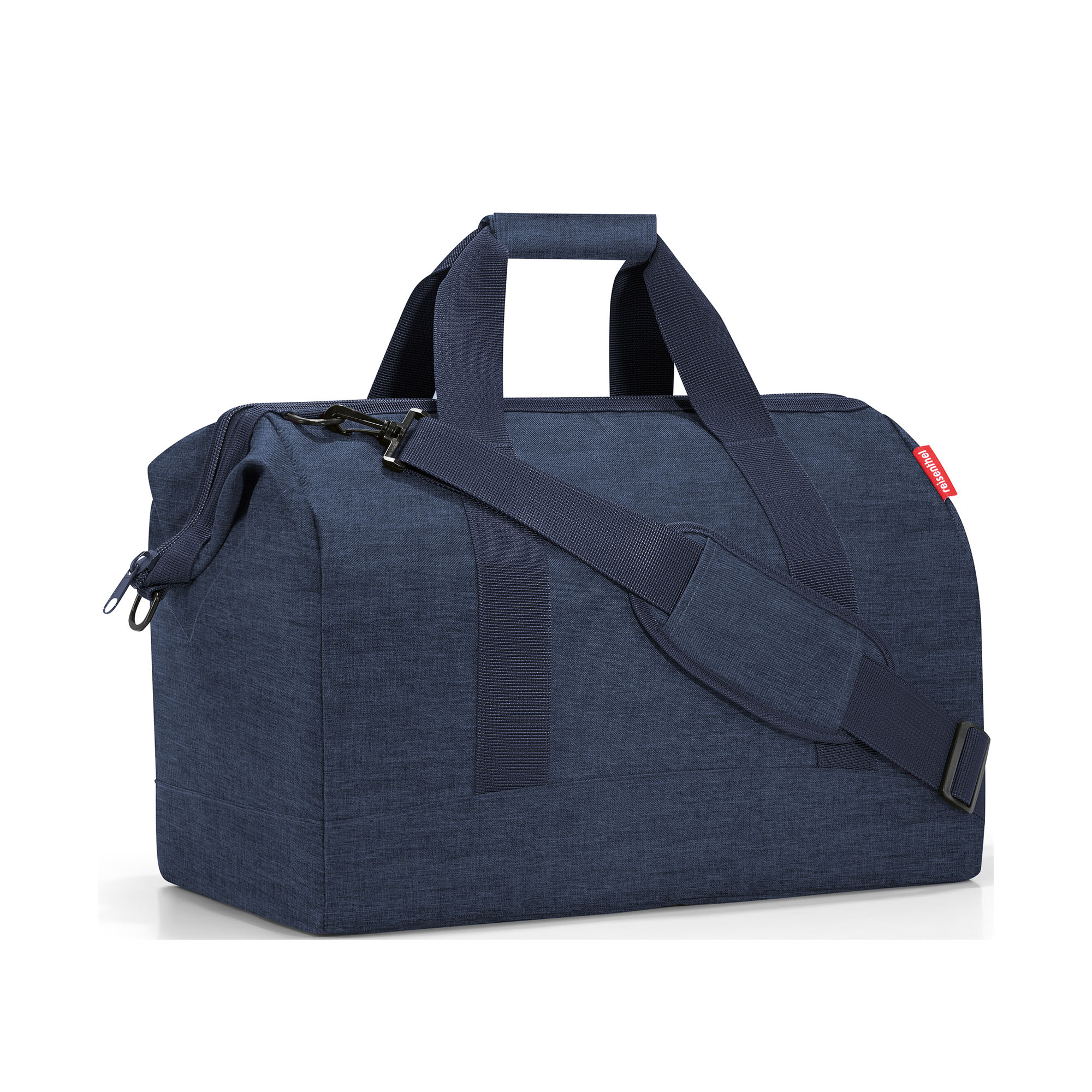 Dunkelblaue Reisetasche von Reisenthel mit Schultergurt und Tragegriffen