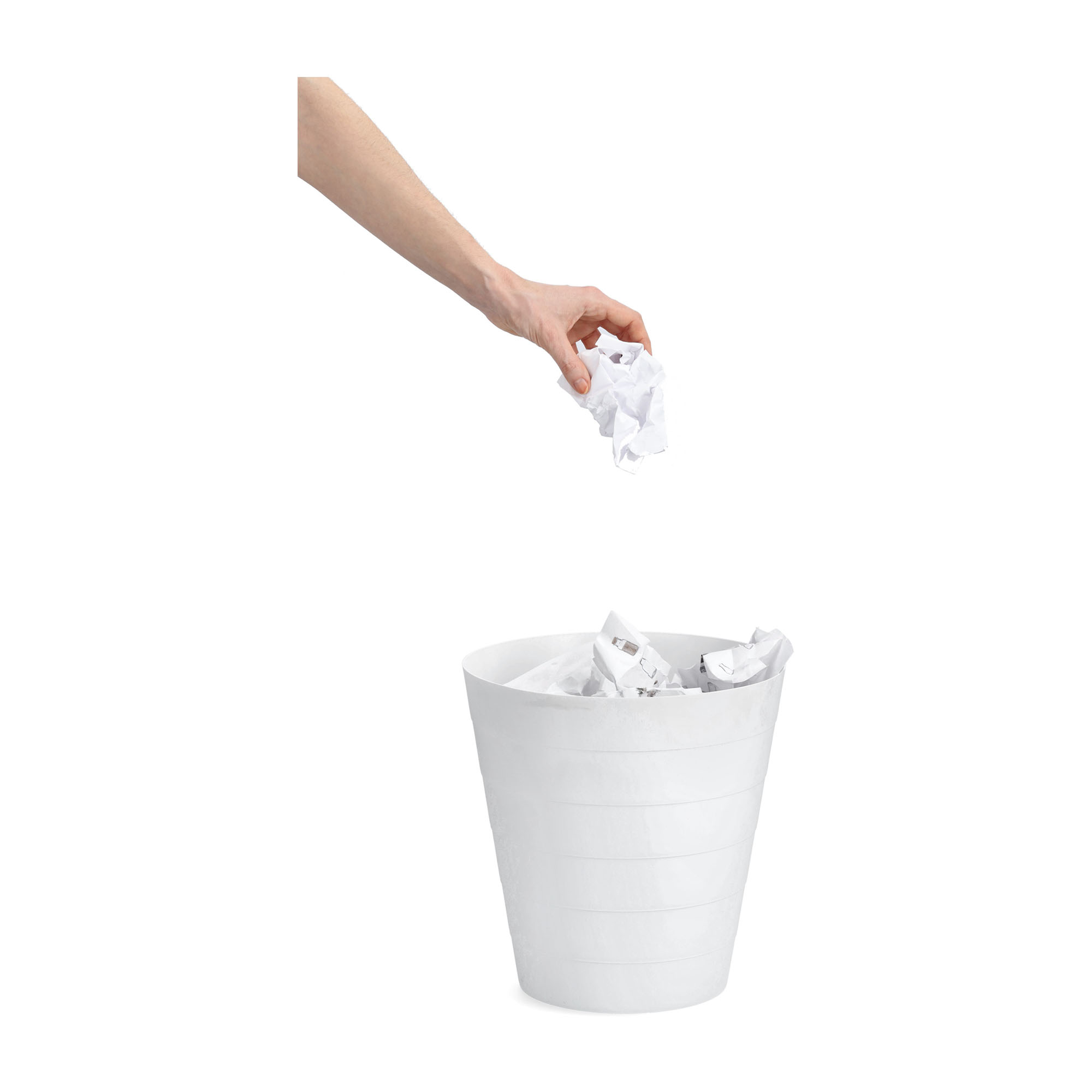Weitere Produktansicht: Zeller Abfalleimer; Farbe weiß; Material Kunststoff; Fassungsvermögen: 13,5 l; Maße ca. D 29 × 30 cm.