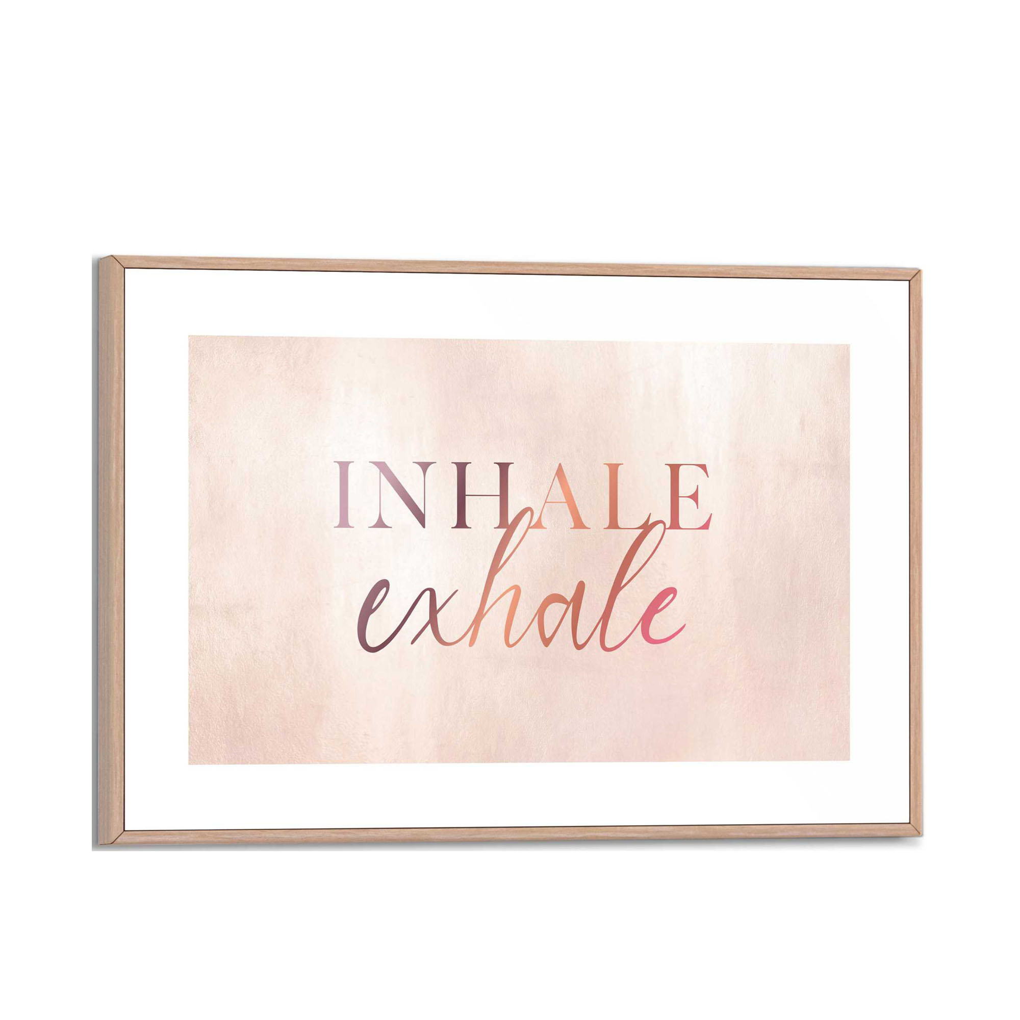 Frontansicht des Wandbilds „Inhale Exhale“ in Beige, Größe 20 × 30 cm; das vollständige Motiv ist zu sehen.