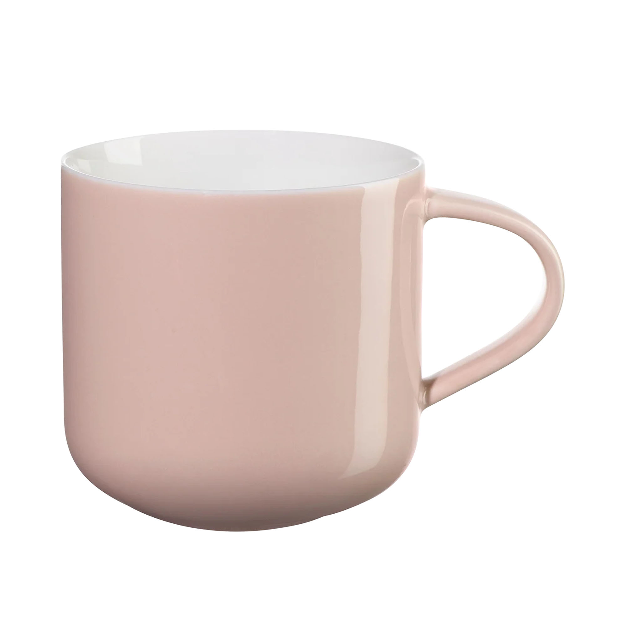 Henkelbecher der Serie Coppa, Farbe Rosé, freigestellt auf hellem Hintergrund.