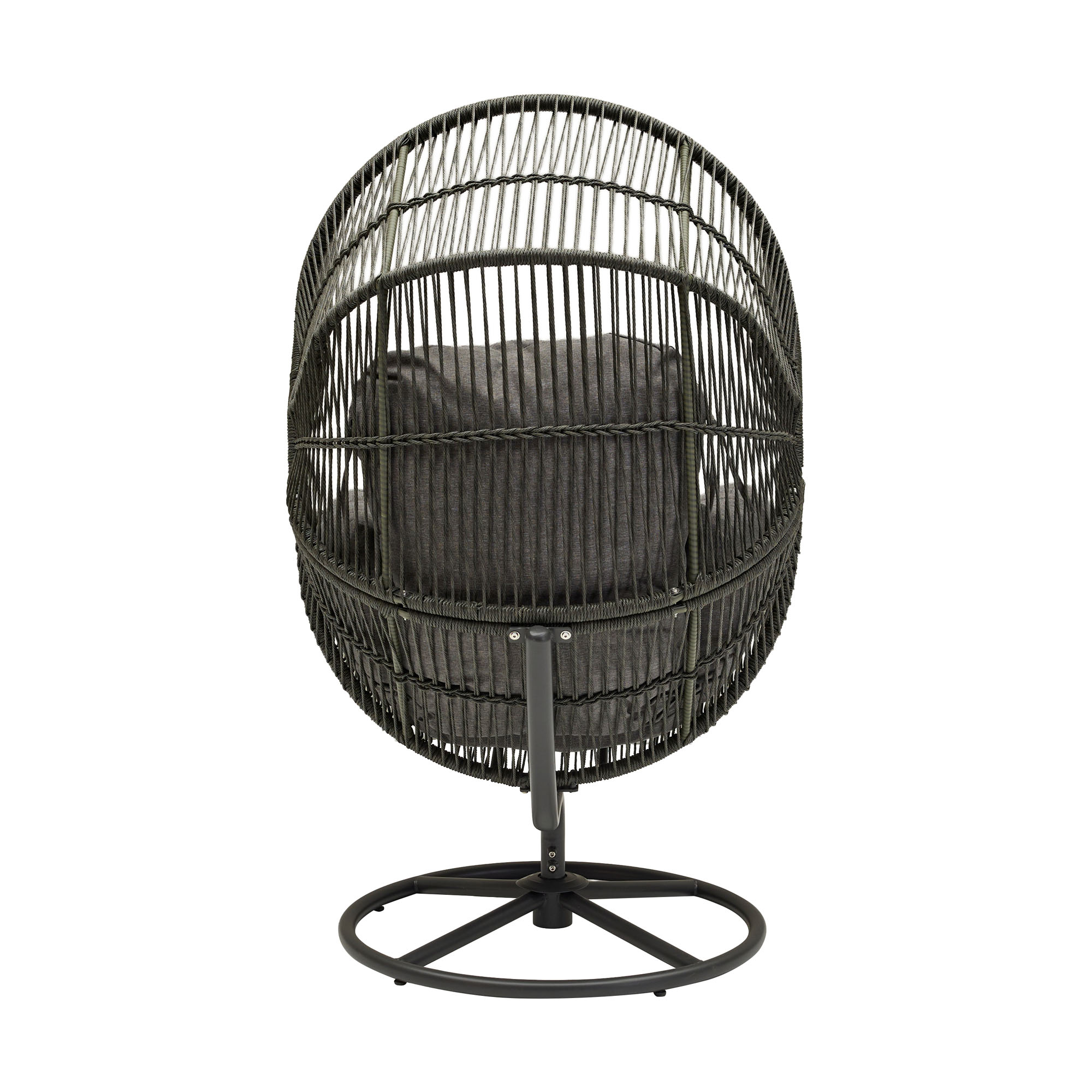 Drehsessel mit Gestell von hinten