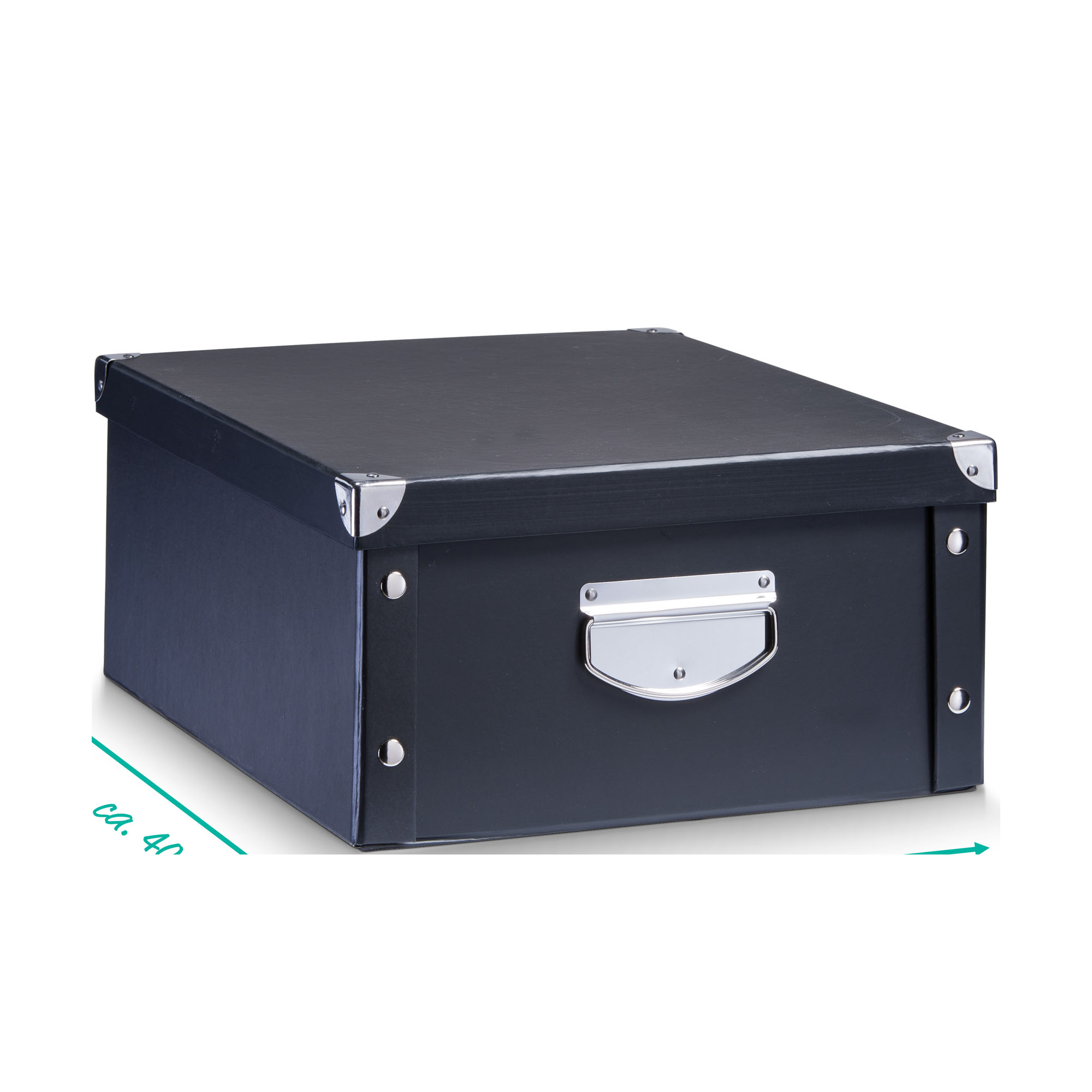 Alternative Ansicht: Zeller Aufbewahrungsbox; Farbe schwarz; Material Pappe; Maße ca. 40 × 33 × 17 cm.