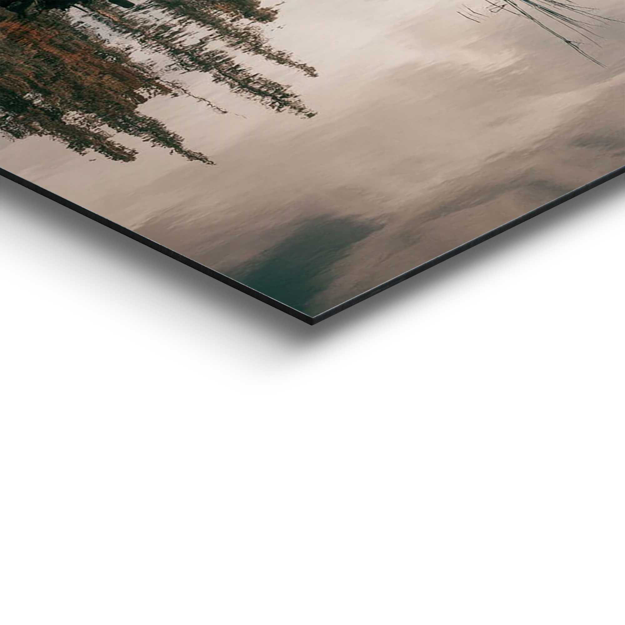 Detailaufnahme einer Ecke des Wandbilds „Spirit Island“, 60 × 90 cm; Oberfläche, Kante und Materialstärke sind sichtbar.