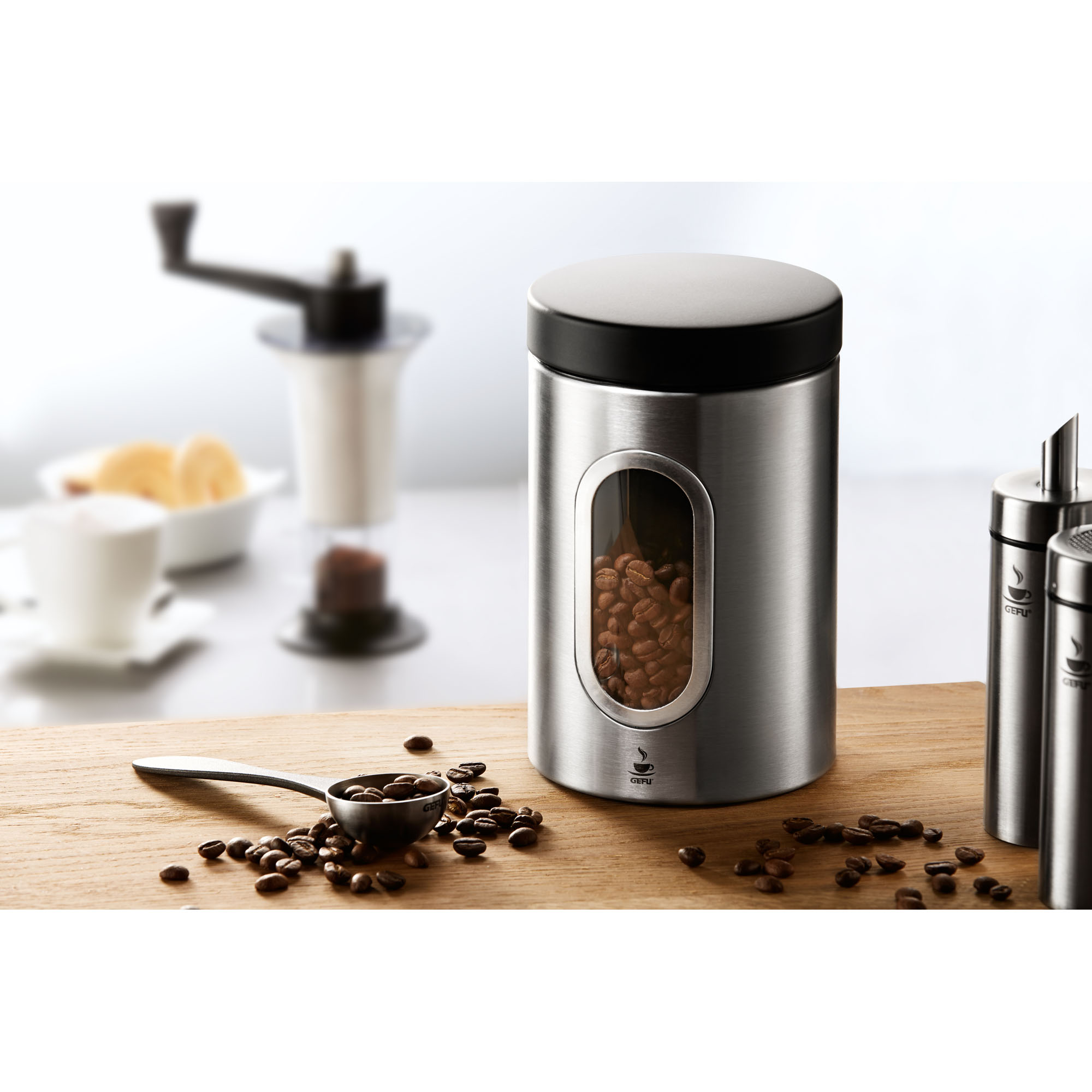 GEFU Kaffeedose Piero in schwarz/silber, weitere Produktansicht 1