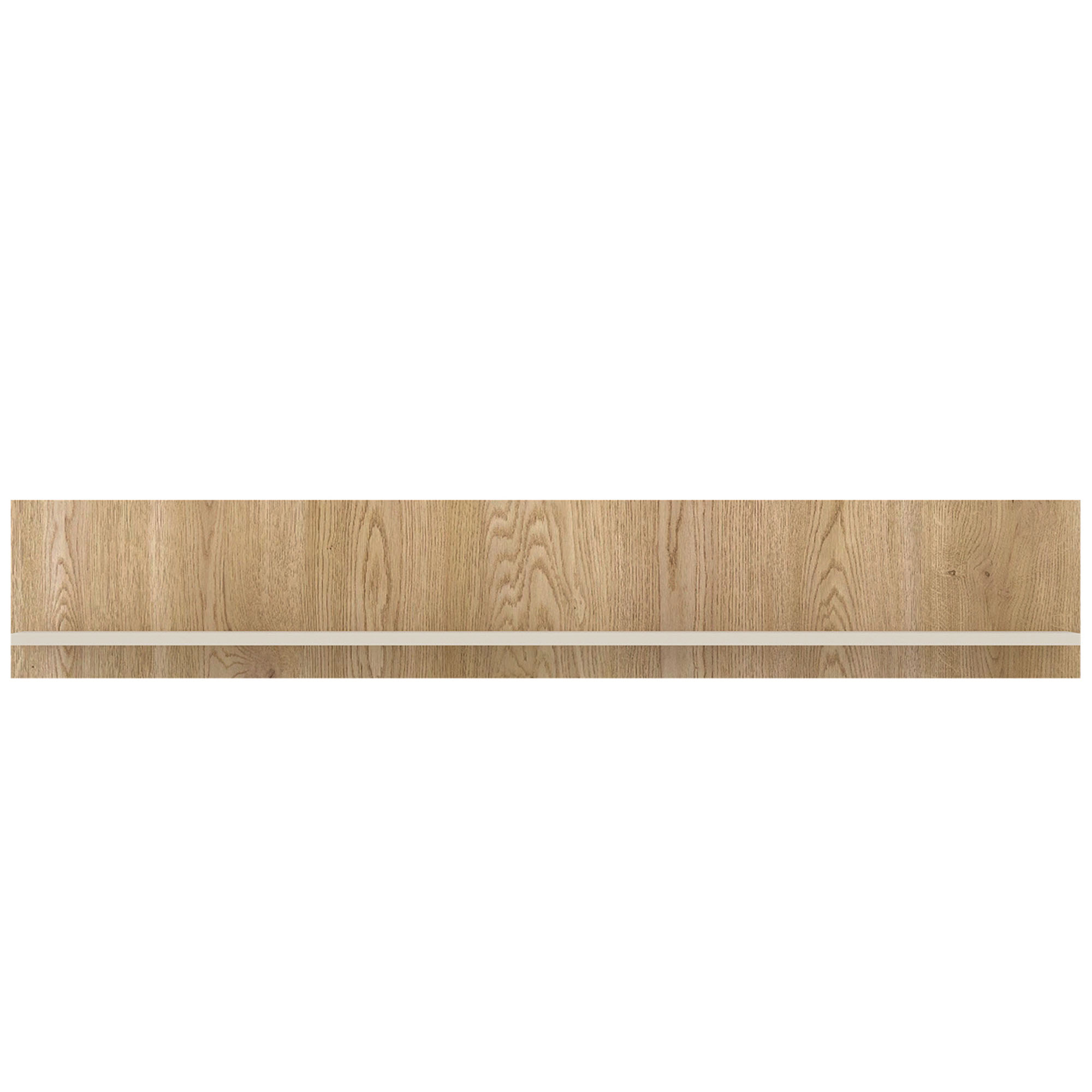 Mosano Wandboard mit Eiche Dekor und kaschmirfarbener Ablage zur Präsentation von Dekoration und Wohnaccessoires