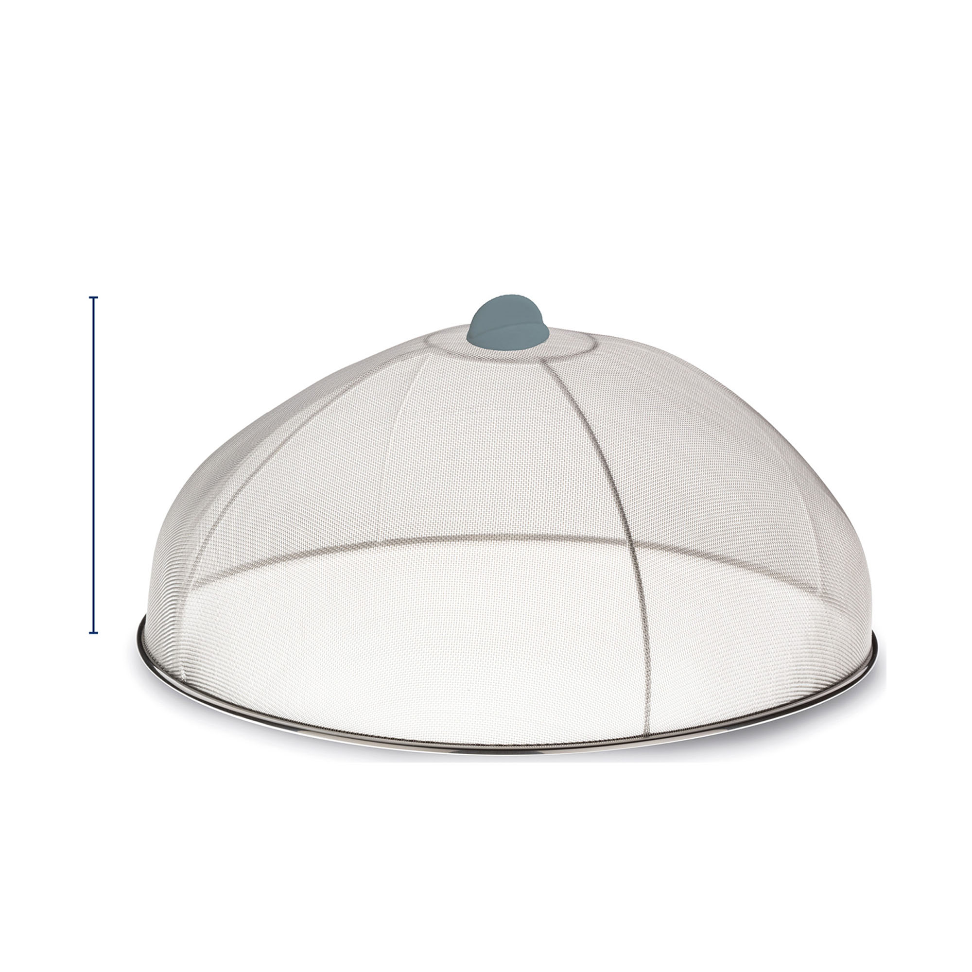 Speisehaube aus Metallgewebe mit Abmessungen und Produktinformationen