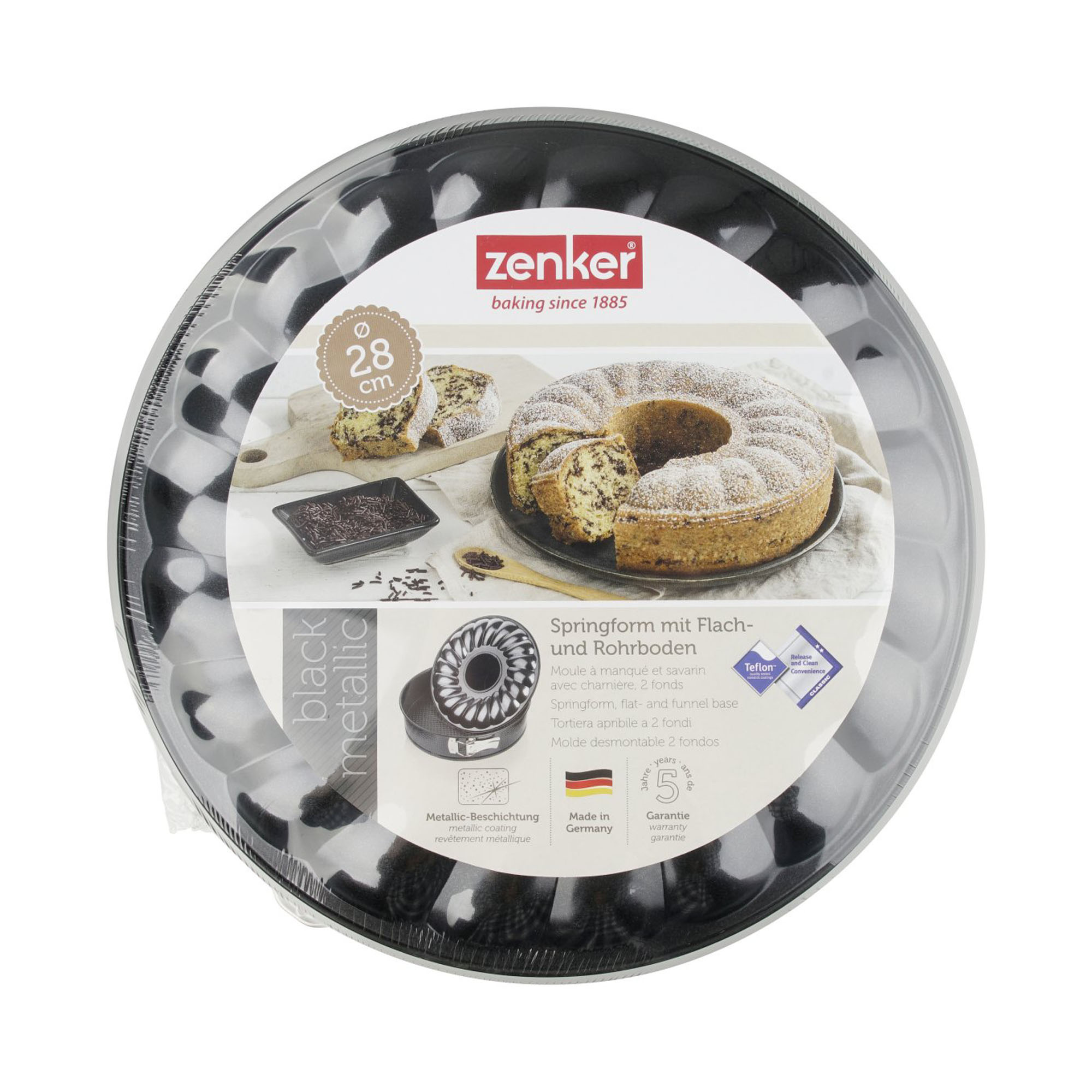 Verpackung der 28 cm Springform mit Produktbild