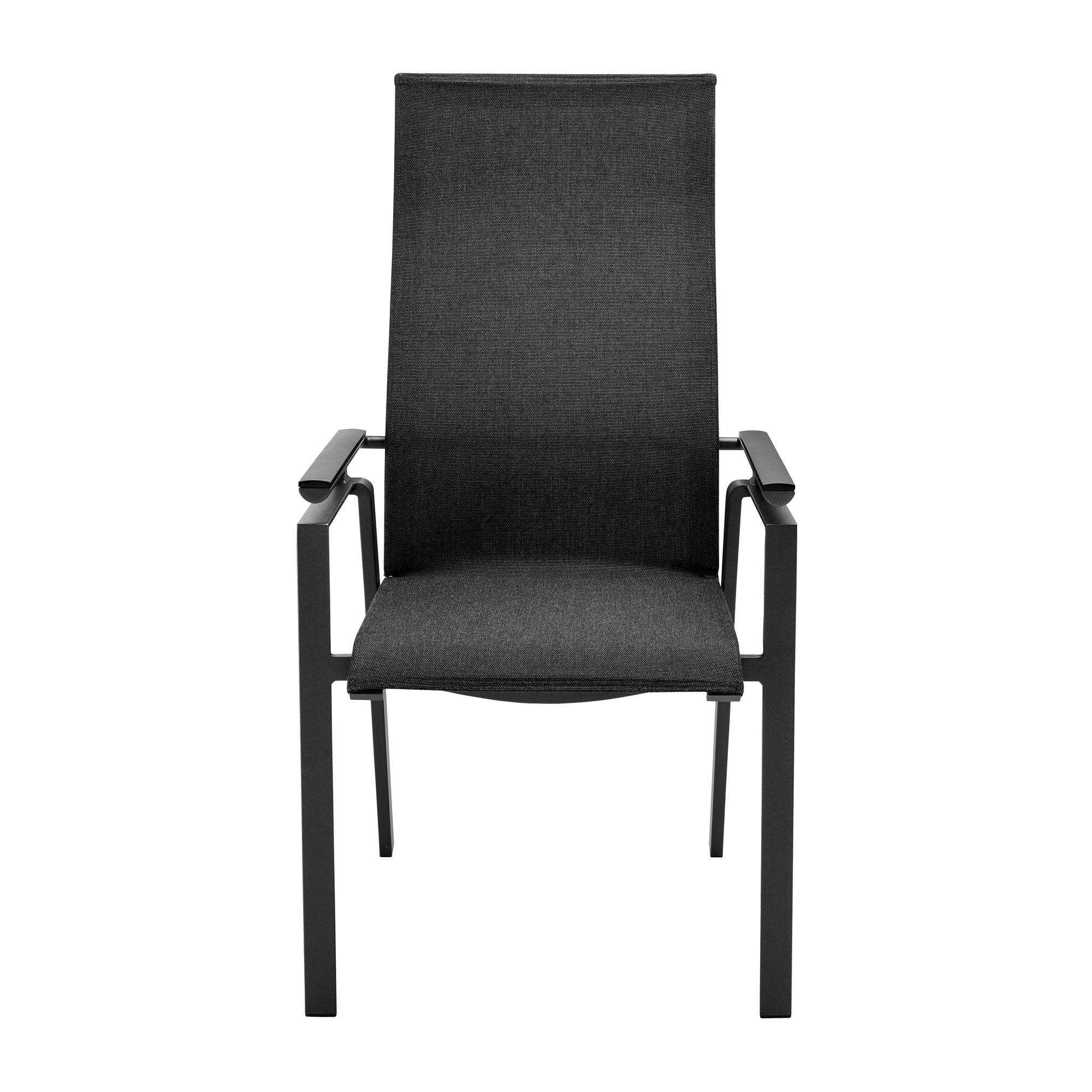 Verstellsessel Alu anthracite mit Alu Armlehnen Onlay black / softex coal